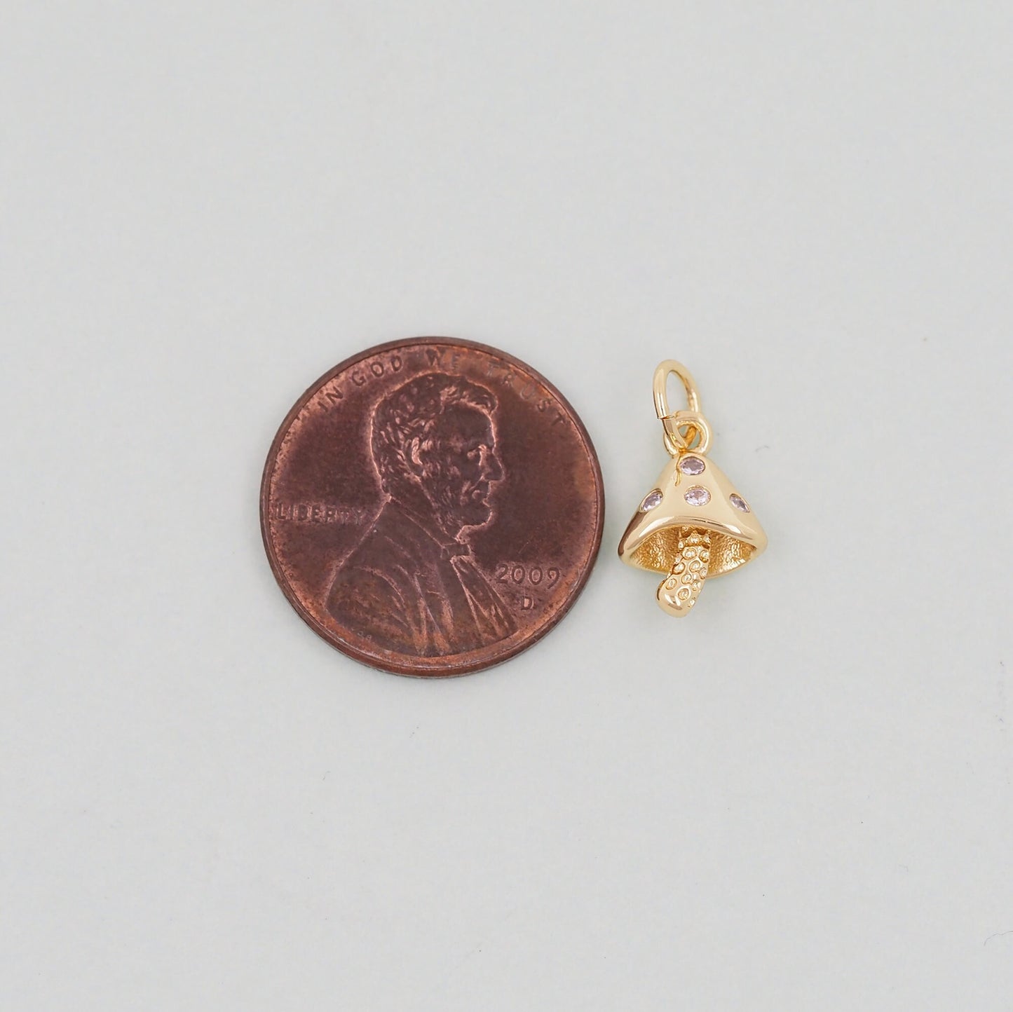 Gold mushroom Charms,18K Gold Filled mushroom Pendant,Silver mushroom Charm Bracelet Necklace for DIY Jewelry Making Supply