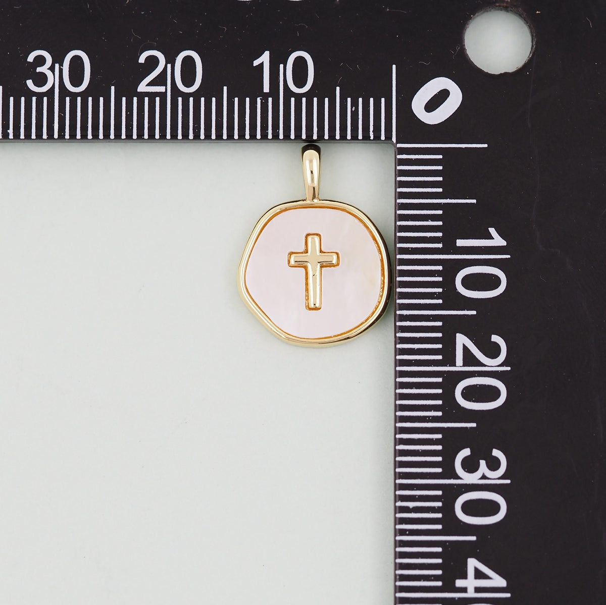 18K Gold Filled Cross Charm Pendant for Jewelry Making