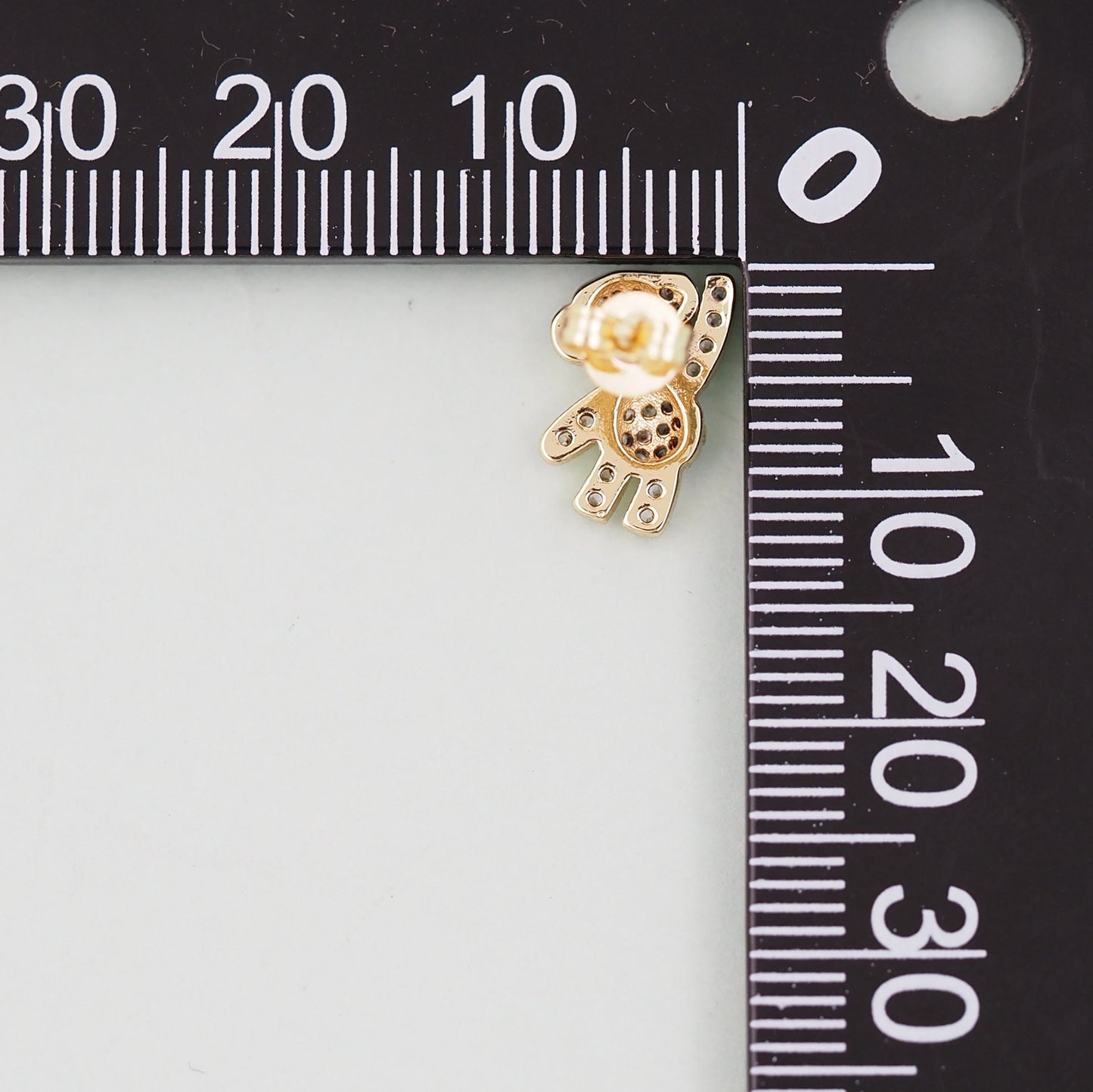 1pair 18K Gold Filled Bear Stud Earrings,Gold Earrings,Dainty Hoops Huggie,Gold Huggies Hoop Earrings