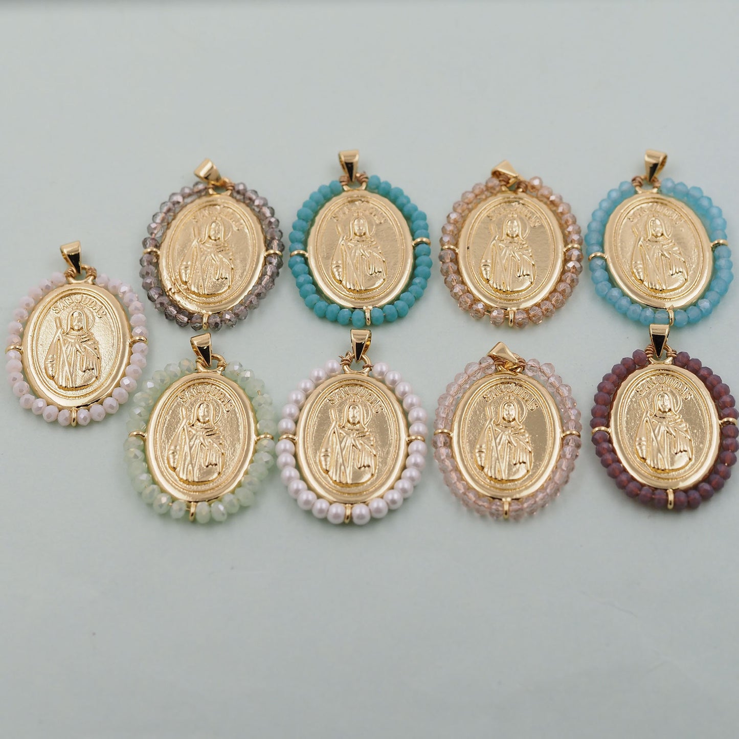 Gold Jesus Carms,18K Gold Filled crystal Jesus Pendant,Jesus Charm Bracelet Necklace for DIY Jewelry Making Supply