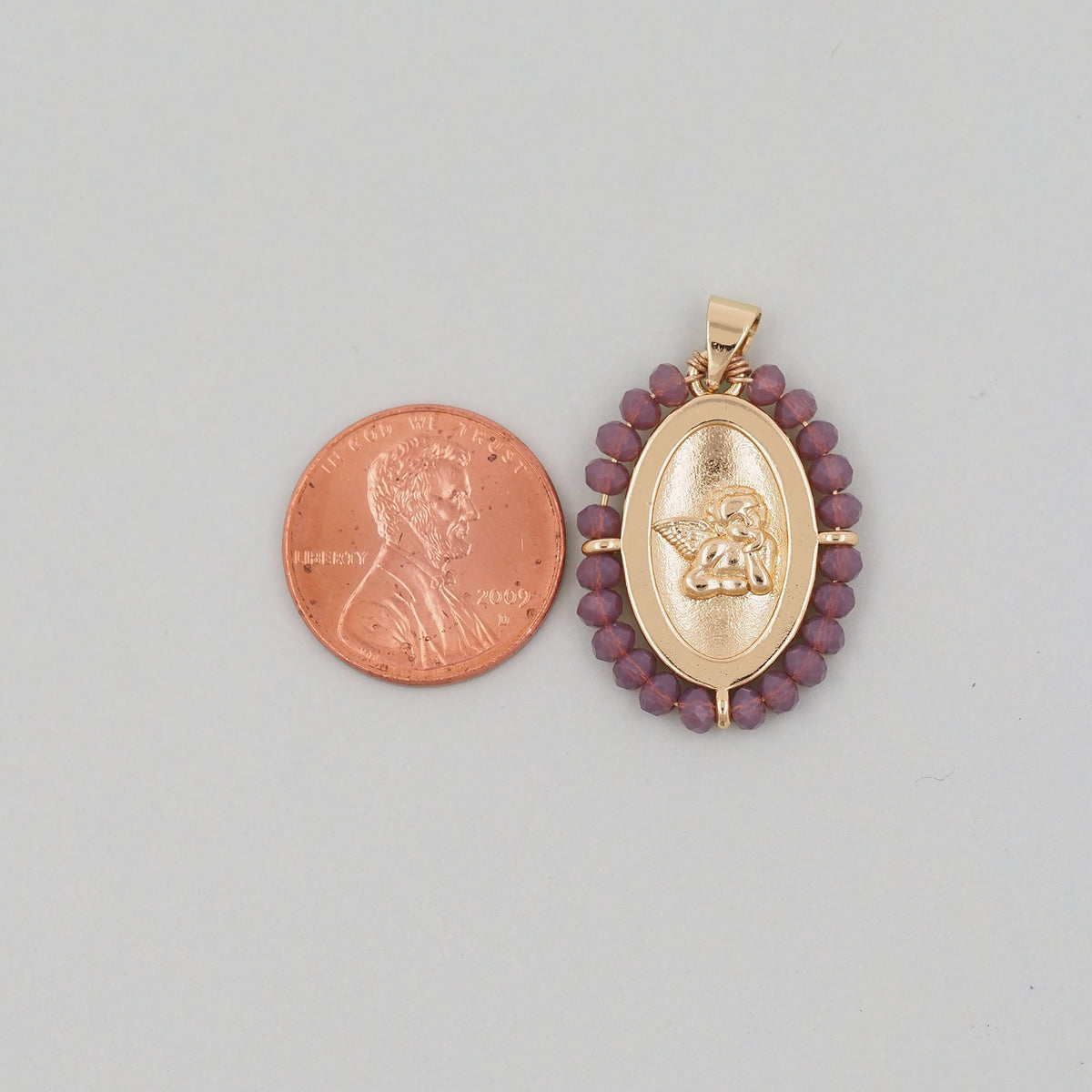 18K Gold Filled Crystal Angel Charm Pendant for Jewelry Making