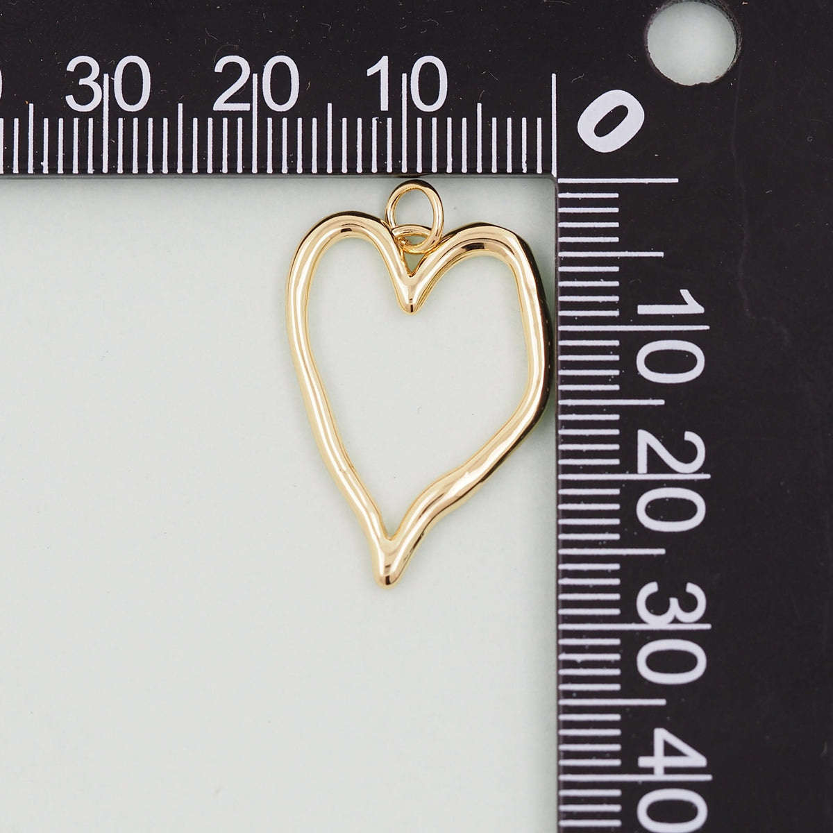 18K Gold Filled Heart Charm Pendant for Jewelry Making