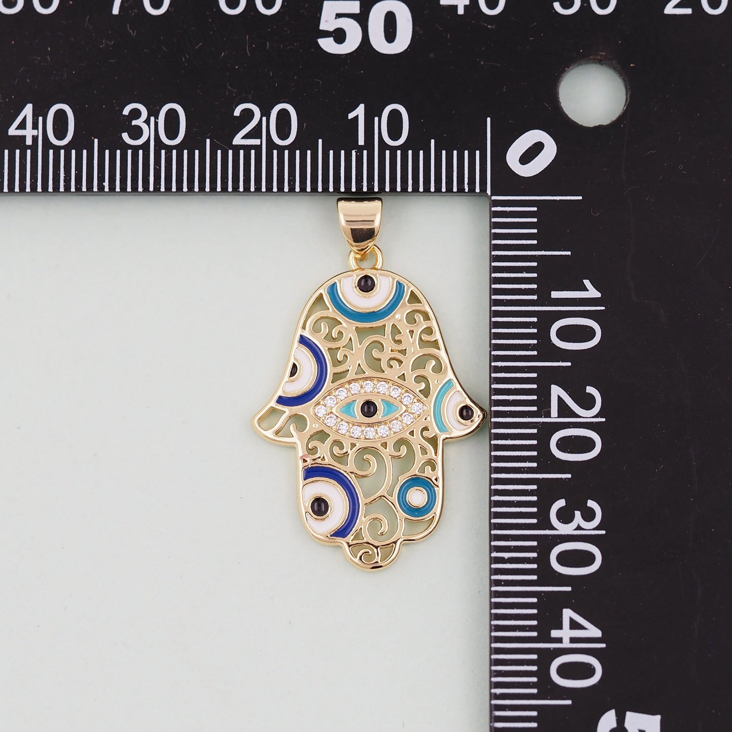 Gold Hamsa Charms,18K Gold Filled CZ Micro Pave Hamsa Pendant,Hamsa Protection Charms Bracelet Necklace for DIY Jewelry Making Supply