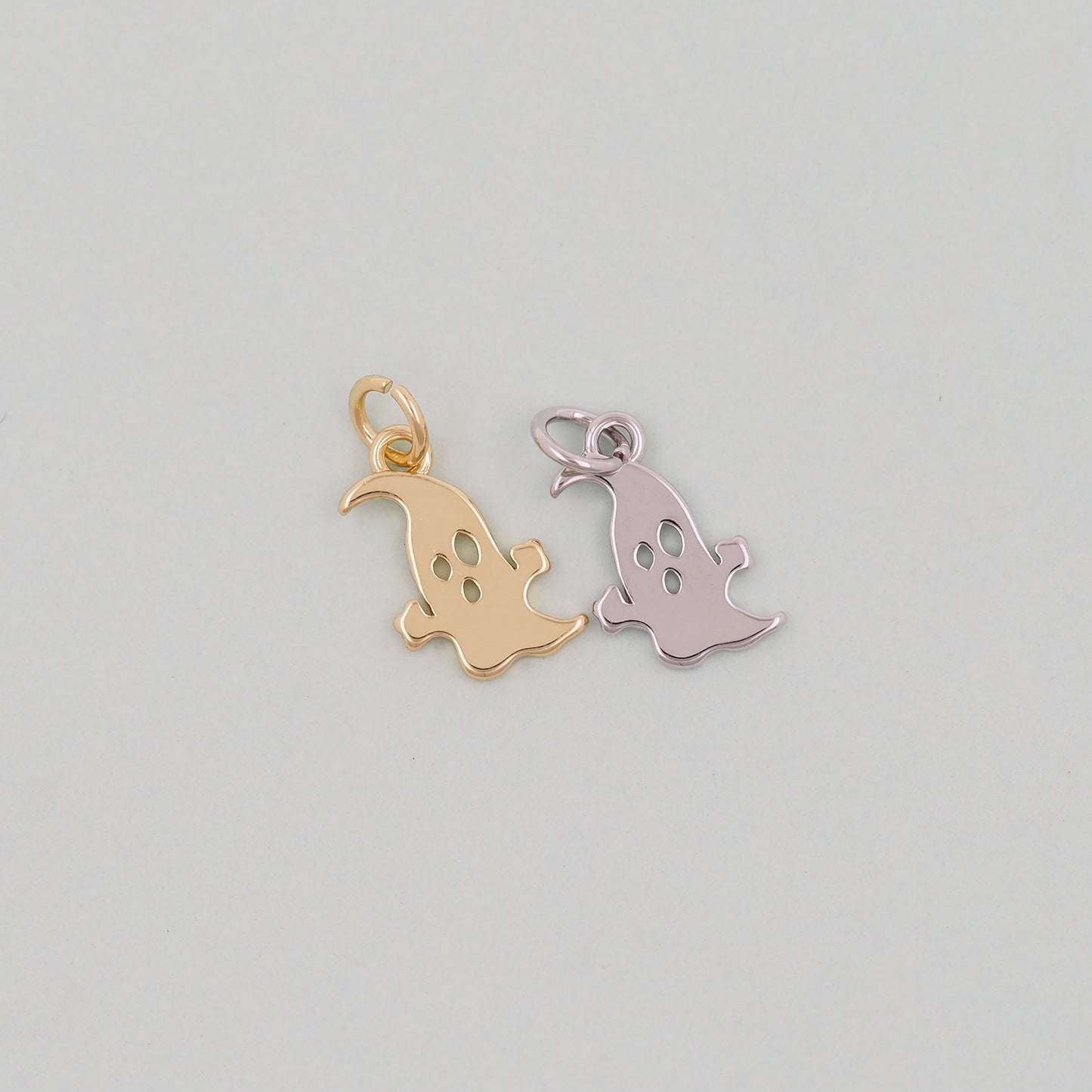 Gold ghost Charms,18K Gold Filled ghost Pendant Charm Bracelet Necklace for DIY Jewelry Making Supply
