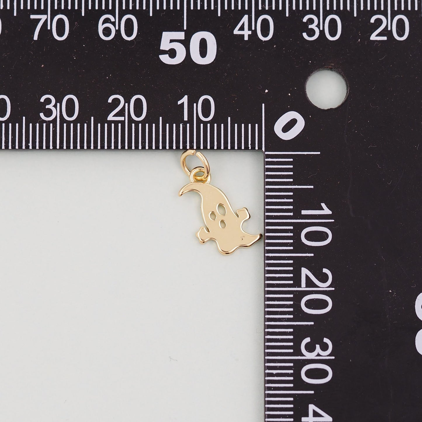 Gold ghost Charms,18K Gold Filled ghost Pendant Charm Bracelet Necklace for DIY Jewelry Making Supply