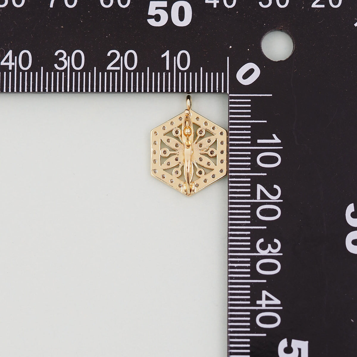 Gold Hexagon Charms,18K Gold Filled geometry Pendant Charm Bracelet Necklace for DIY Jewelry Making Supply