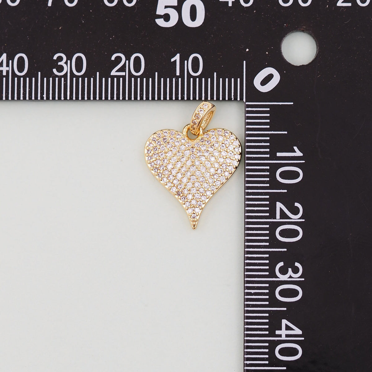 18K Gold Filled Heart Charm Pendant for Jewelry Making