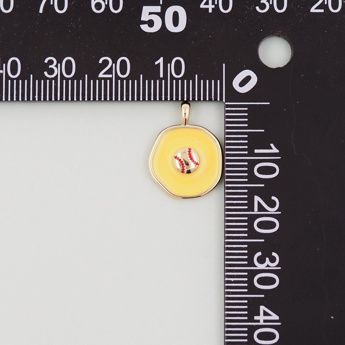 Gold baseball Charms,18K Gold Filled baseball Pendant,sports Charm Bracelet Necklace for DIY Jewelry Making Supply