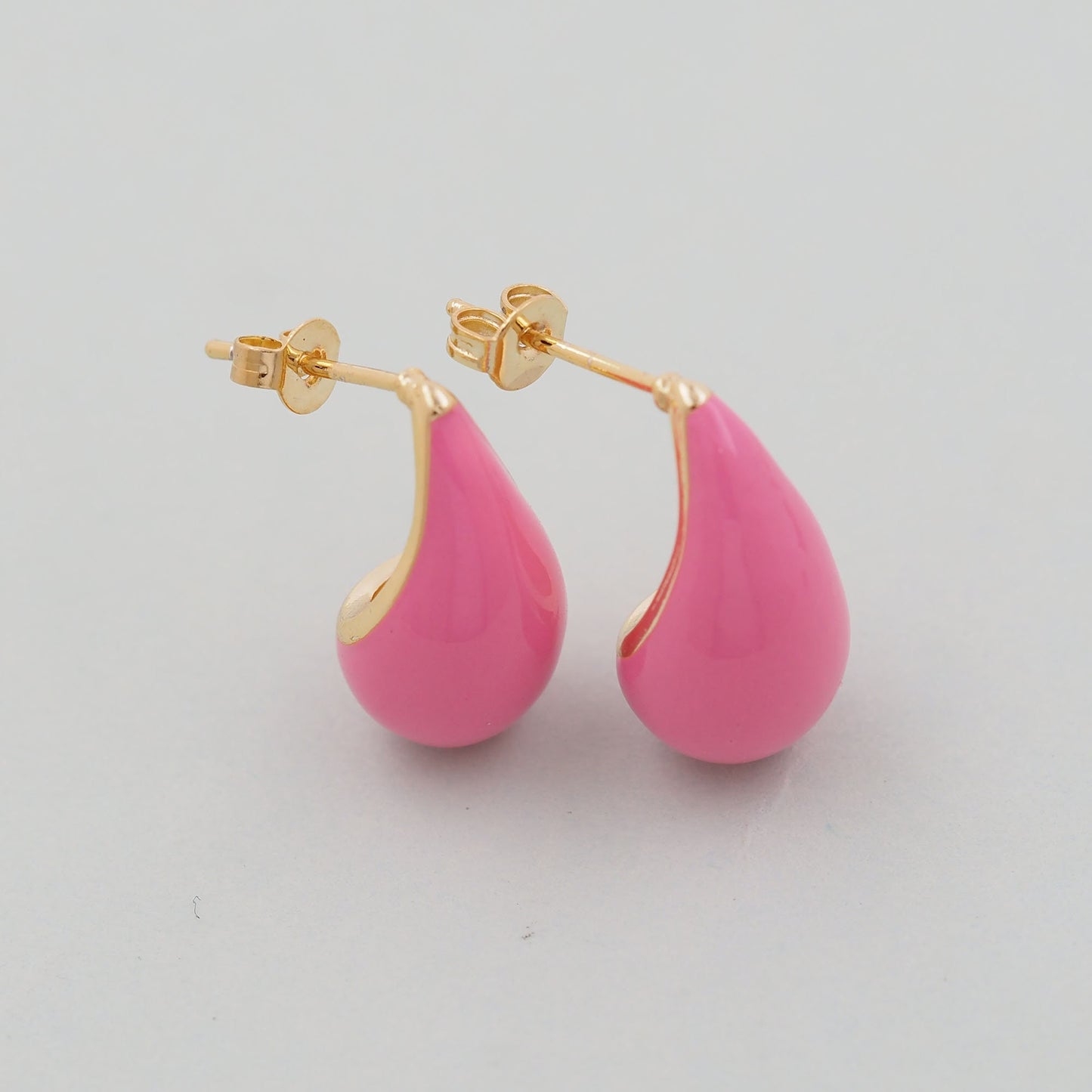 1pair 18K Gold Filled Teardrop Earrings,Gold Earrings,Dainty Enamel Earrings