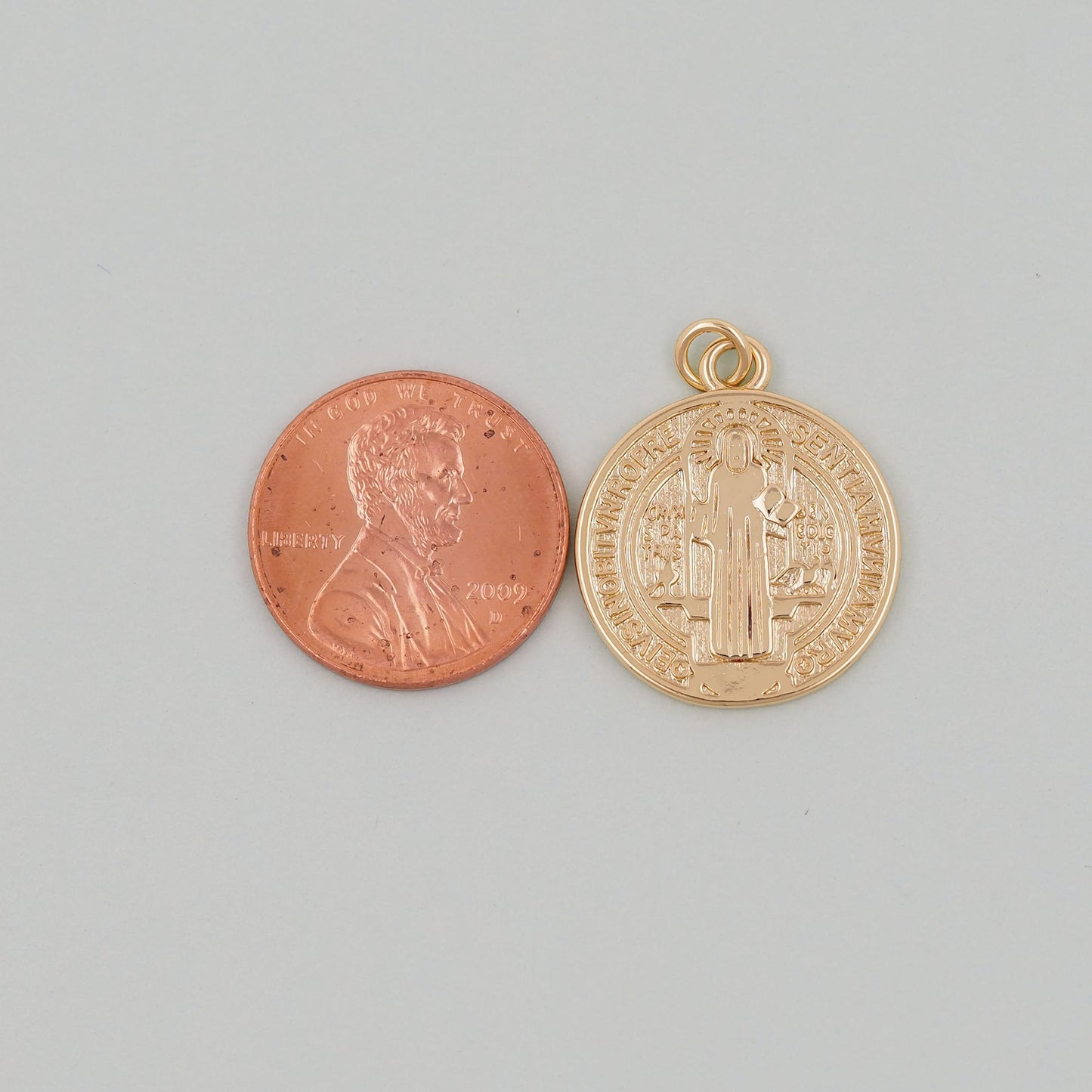 Gold Double sided Charms,18K Gold Filled Cross Pendant,Jesus Charm Bracelet Necklace for DIY Jewelry Making Supply