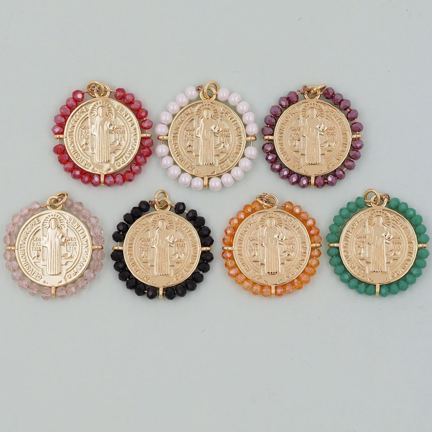 Gold Jesus Carms,18K Gold Filled crystal Jesus Pendant,religious Charm Bracelet Necklace for DIY Jewelry Making Supply