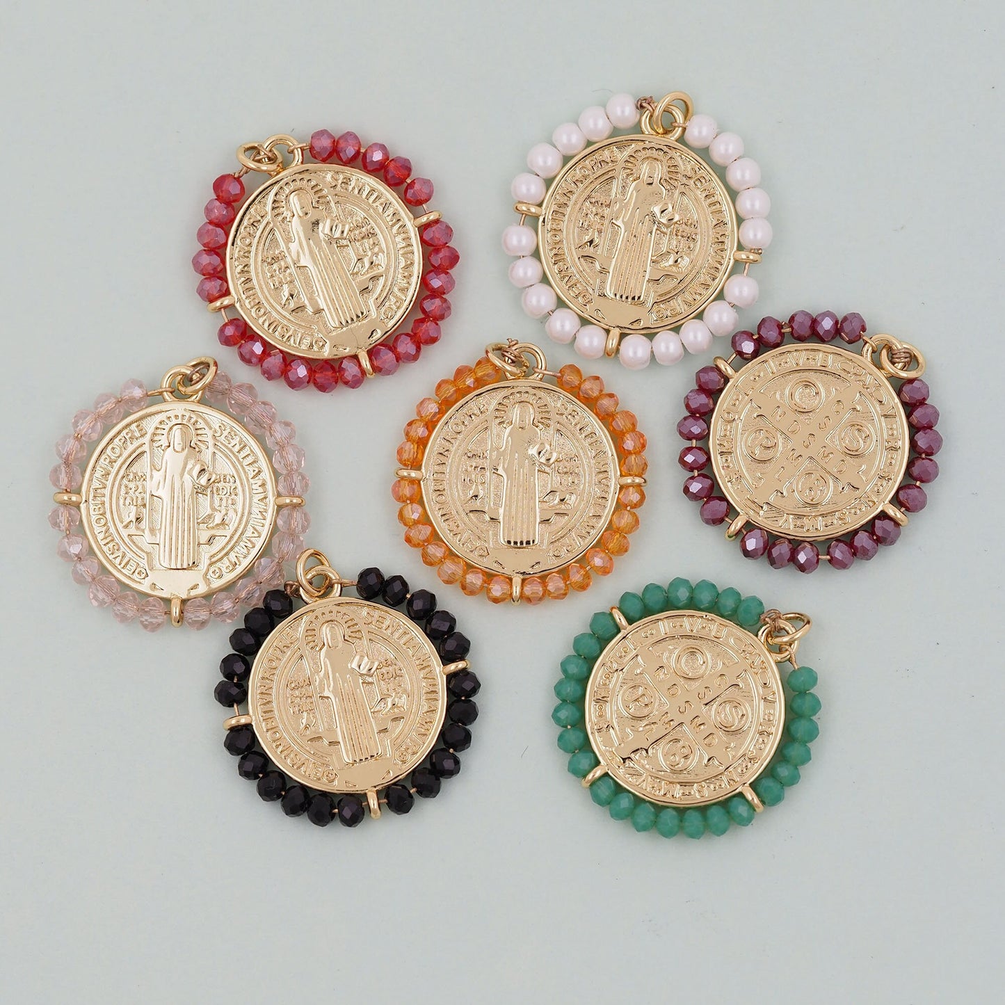 Gold Jesus Carms,18K Gold Filled crystal Jesus Pendant,religious Charm Bracelet Necklace for DIY Jewelry Making Supply