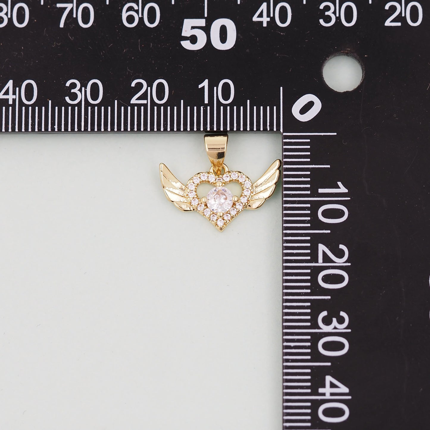 Gold Heart Wings Charms,18K Gold Filled Heart Pendant,Heart Charm Bracelet Necklace for DIY Jewelry Making Supply