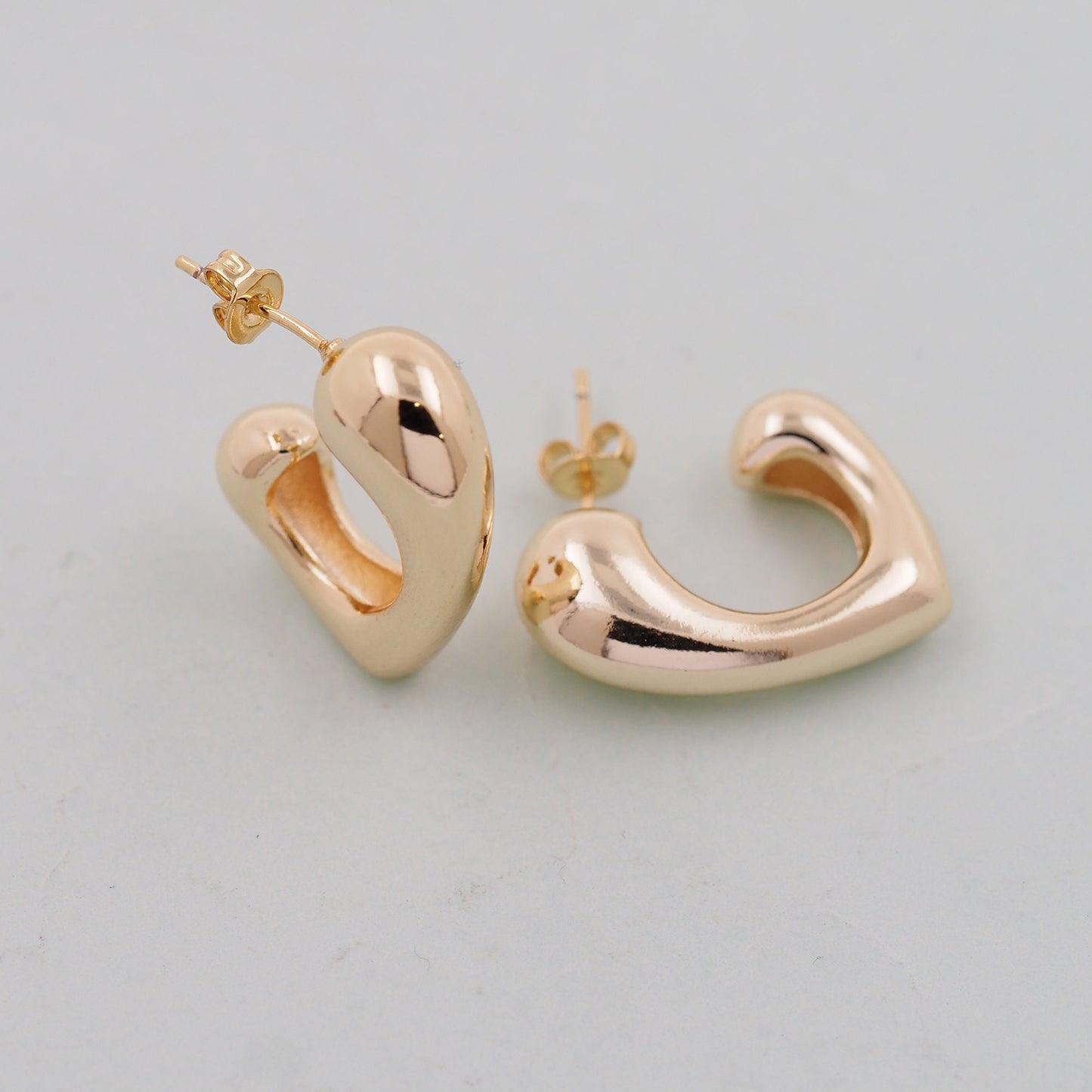 1pair 14K Gold Filled geometry Hoops Earrings,Gold rectangle Earrings,Dainty Hoops Huggie,Gold Huggies Hoop Earrings