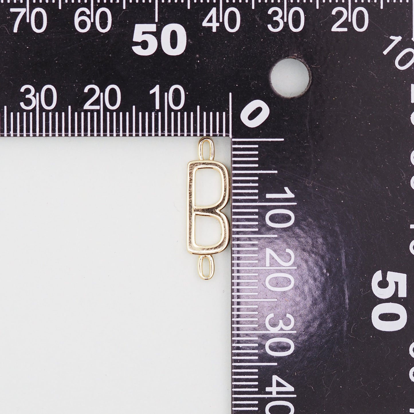 Gold letter Charms,18K Gold Filled letter Pendant,perforation initial Charm Bracelet Necklace for DIY Jewelry Making Supply