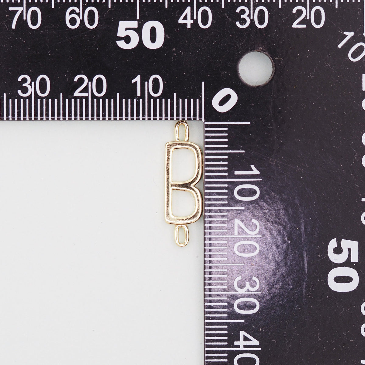 Gold letter Charms,18K Gold Filled letter Pendant,perforation initial Charm Bracelet Necklace for DIY Jewelry Making Supply