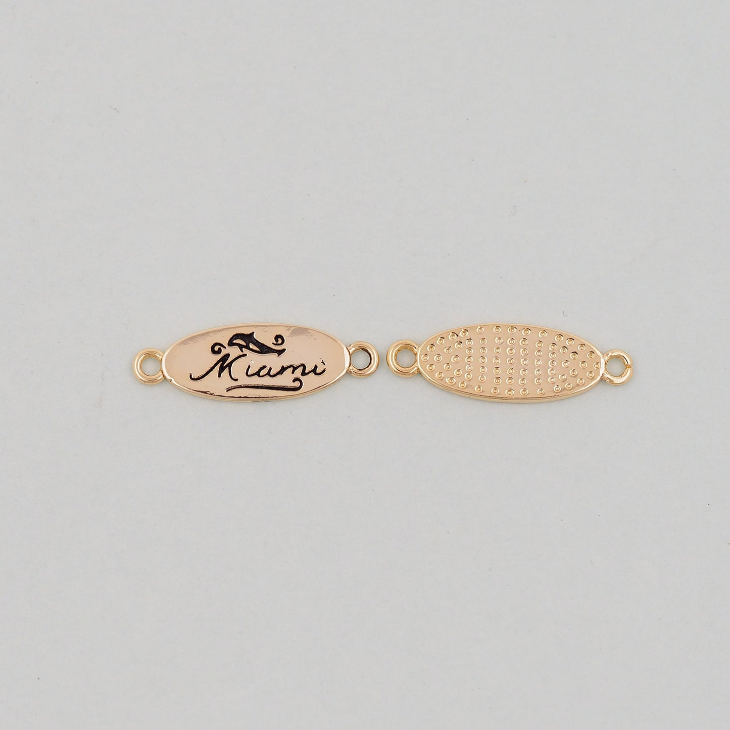 Gold Miami Connector Charms,18K Gold Filled flame Miami Pendant Bracelet Necklace for DIY Jewelry Making Supply