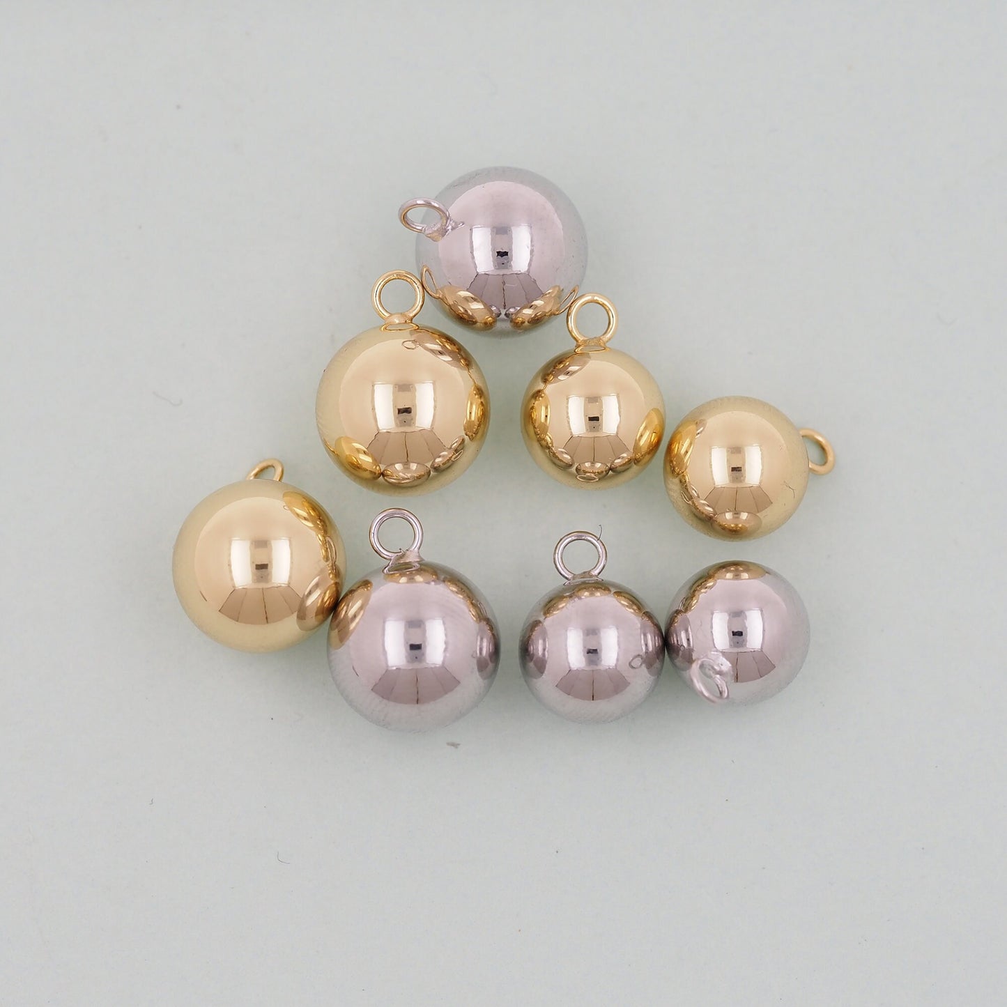 Gold Ball Charms,18K Gold Filled ball Pendant,Tiny Round Ball Charm Bracelet Necklace for DIY Jewelry Making Supply