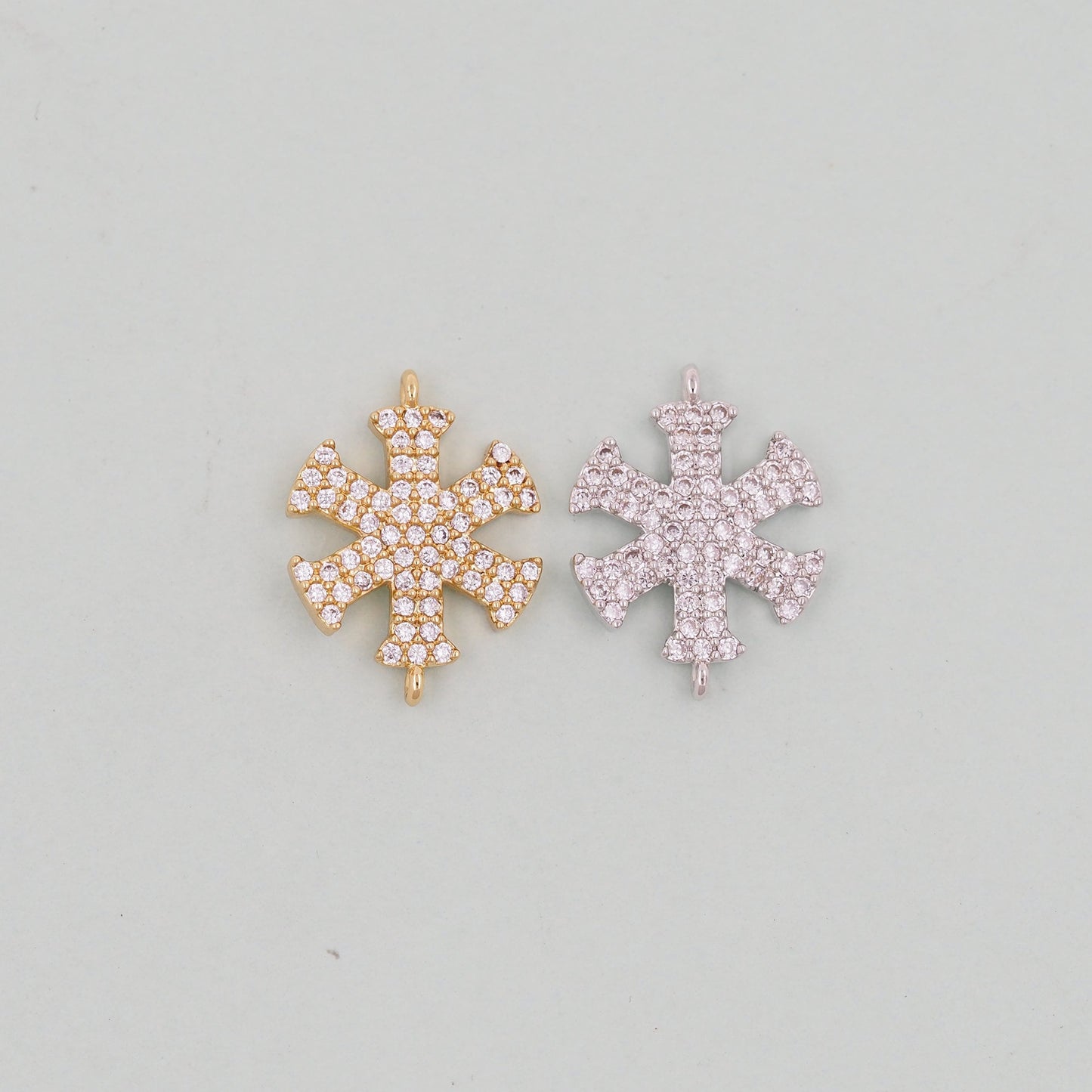 Gold snowflake Charms,18K Gold Filled snowflake Pendant Charm Bracelet Necklace for DIY Jewelry Making Supply