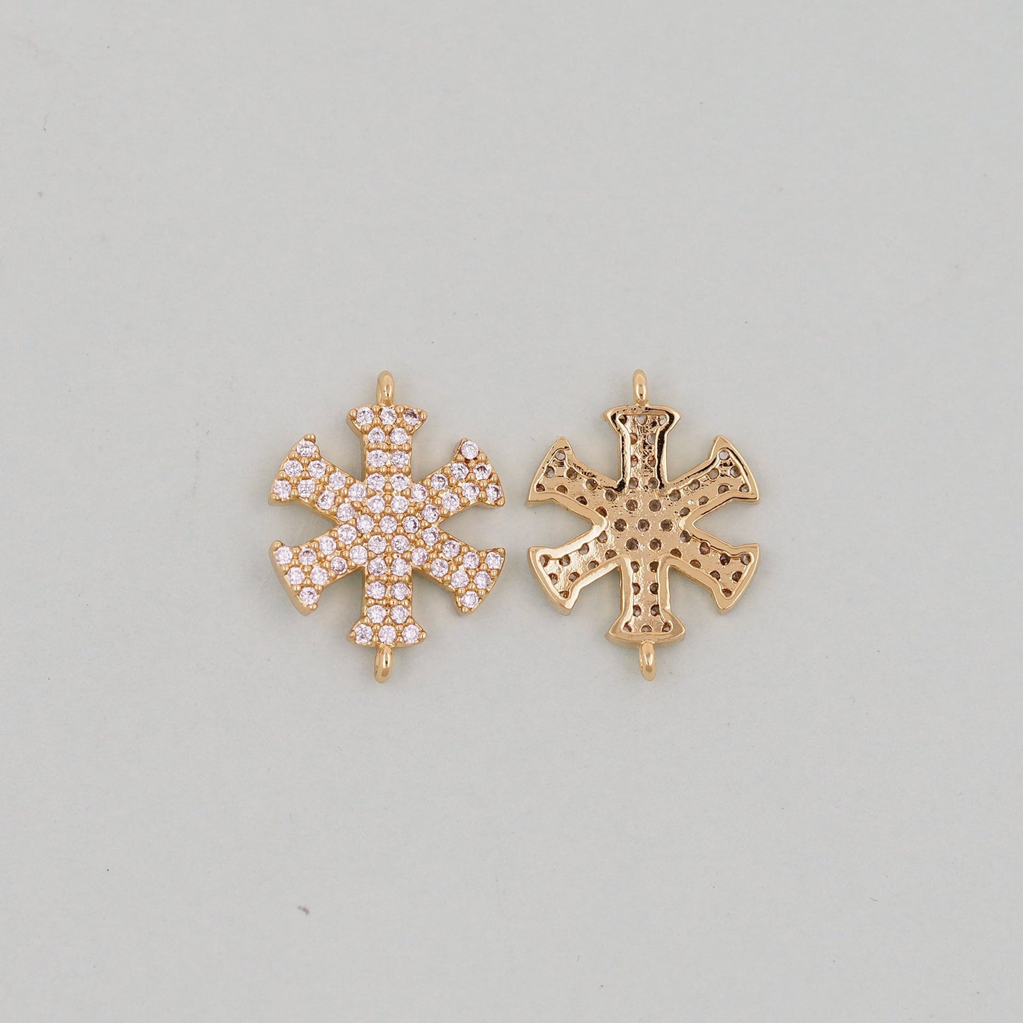 Gold snowflake Charms,18K Gold Filled snowflake Pendant Charm Bracelet Necklace for DIY Jewelry Making Supply