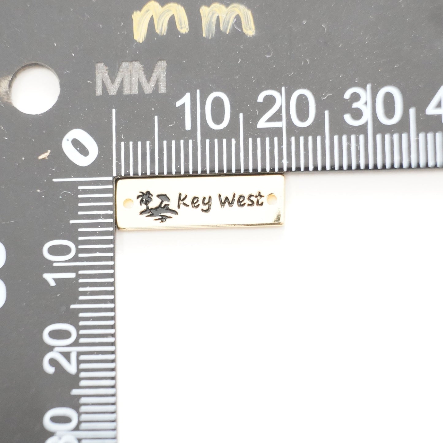 Gold Key West Connector Charms,18K Gold Filled Key West Pendant,Key West Charm Bracelet Necklace for DIY Jewelry Making Supply