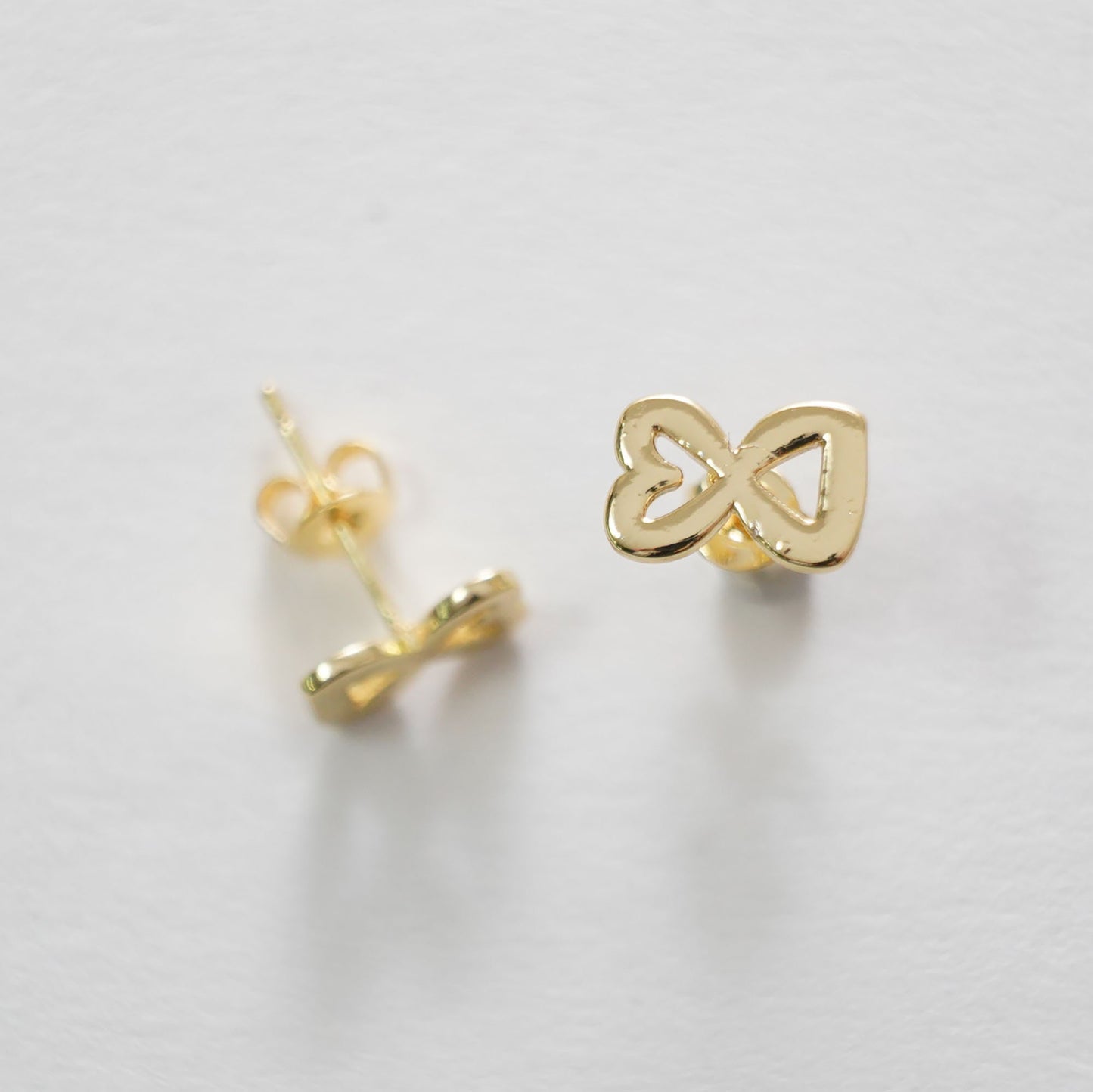 1pair 18K Gold Filled Infinity Stud Earrings,Gold Earrings,Dainty Earrings