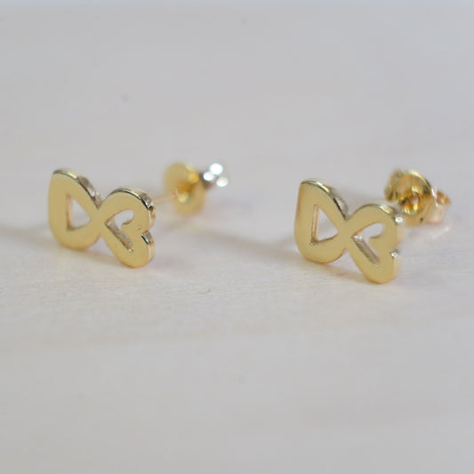1pair 18K Gold Filled Infinity Stud Earrings,Gold Earrings,Dainty Earrings