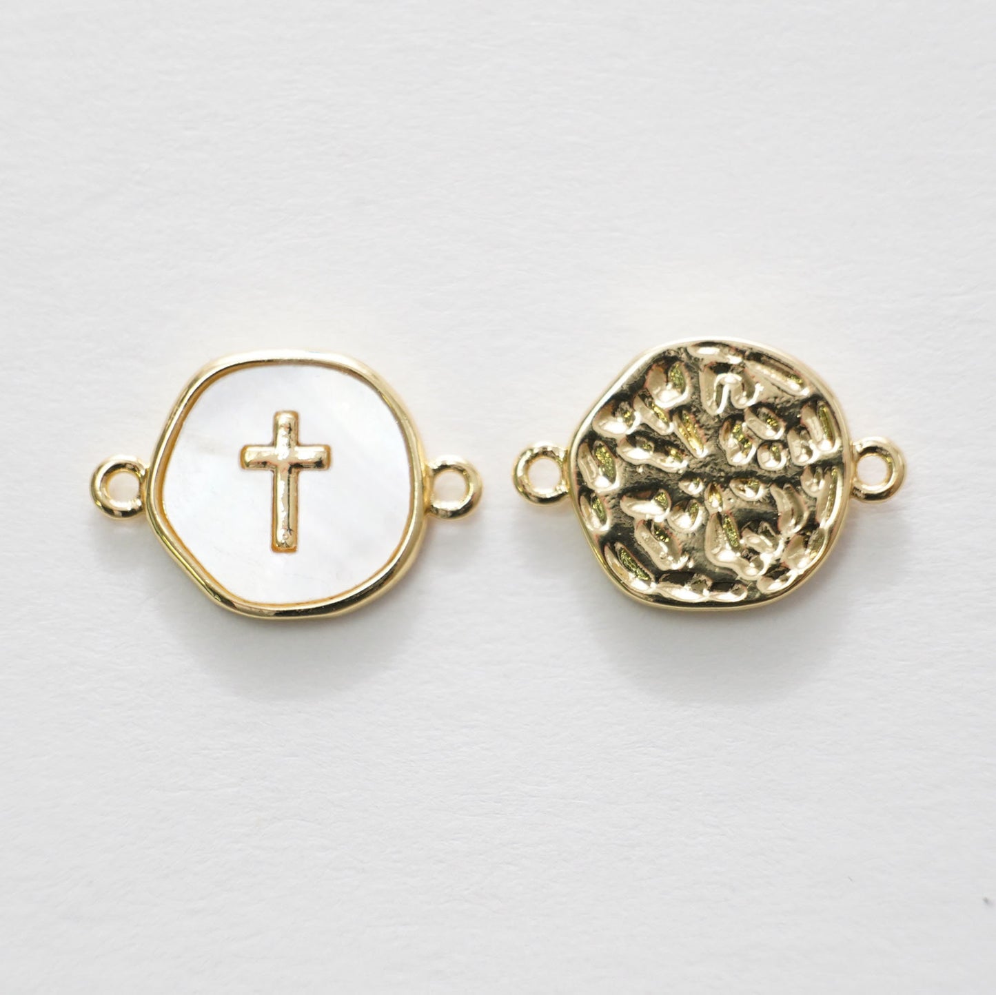 Gold Cross Connector Charms,18K Gold Filled Cross Pendant,Cross Charm Bracelet Necklace for DIY Jewelry Making Supply