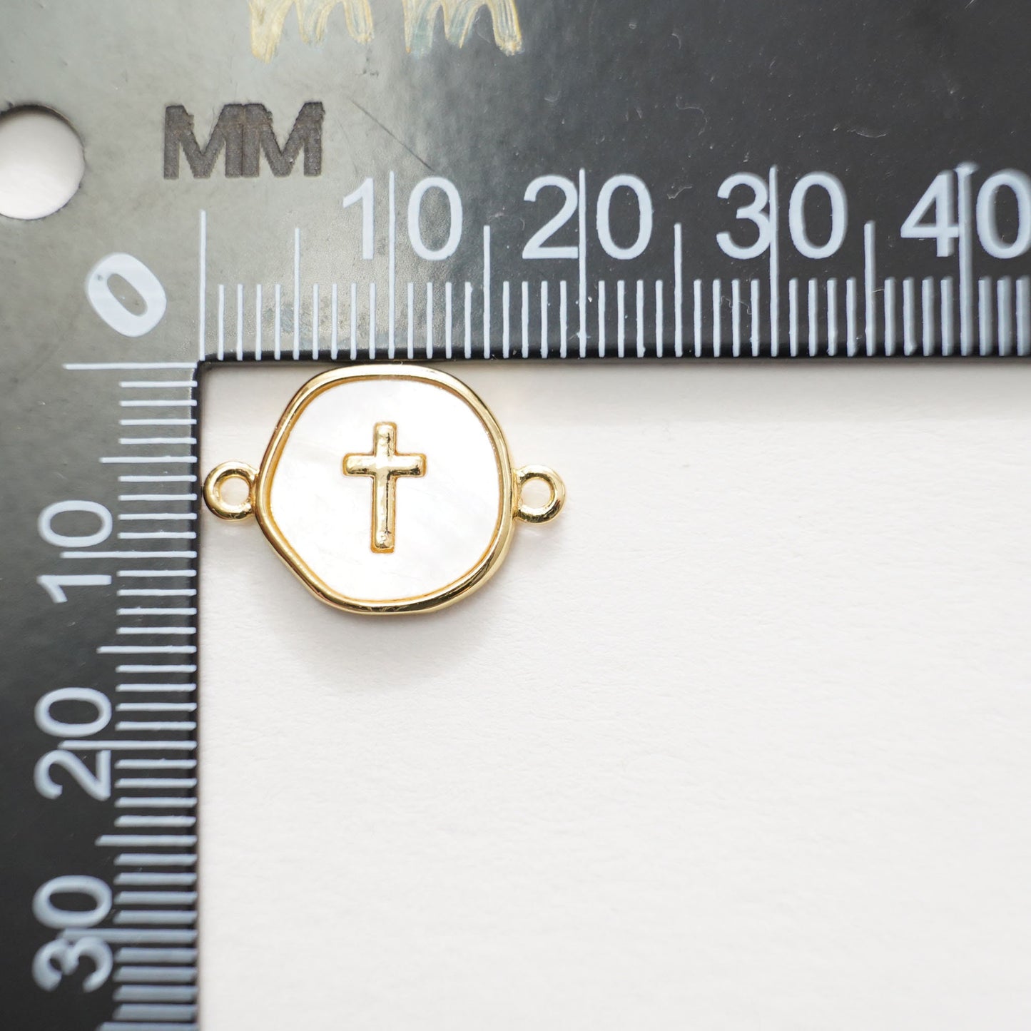 Gold Cross Connector Charms,18K Gold Filled Cross Pendant,Cross Charm Bracelet Necklace for DIY Jewelry Making Supply
