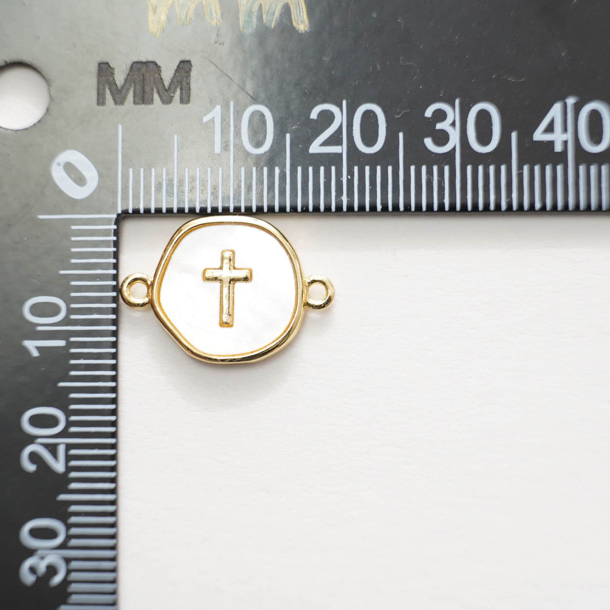 Gold Cross Connector Charms,18K Gold Filled Cross Pendant,Cross Charm Bracelet Necklace for DIY Jewelry Making Supply