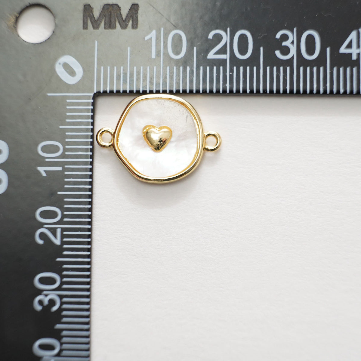 Gold Heart Connector Charms,18K Gold Filled Love Pendant Charm Bracelet Necklace for DIY Jewelry Making Supply