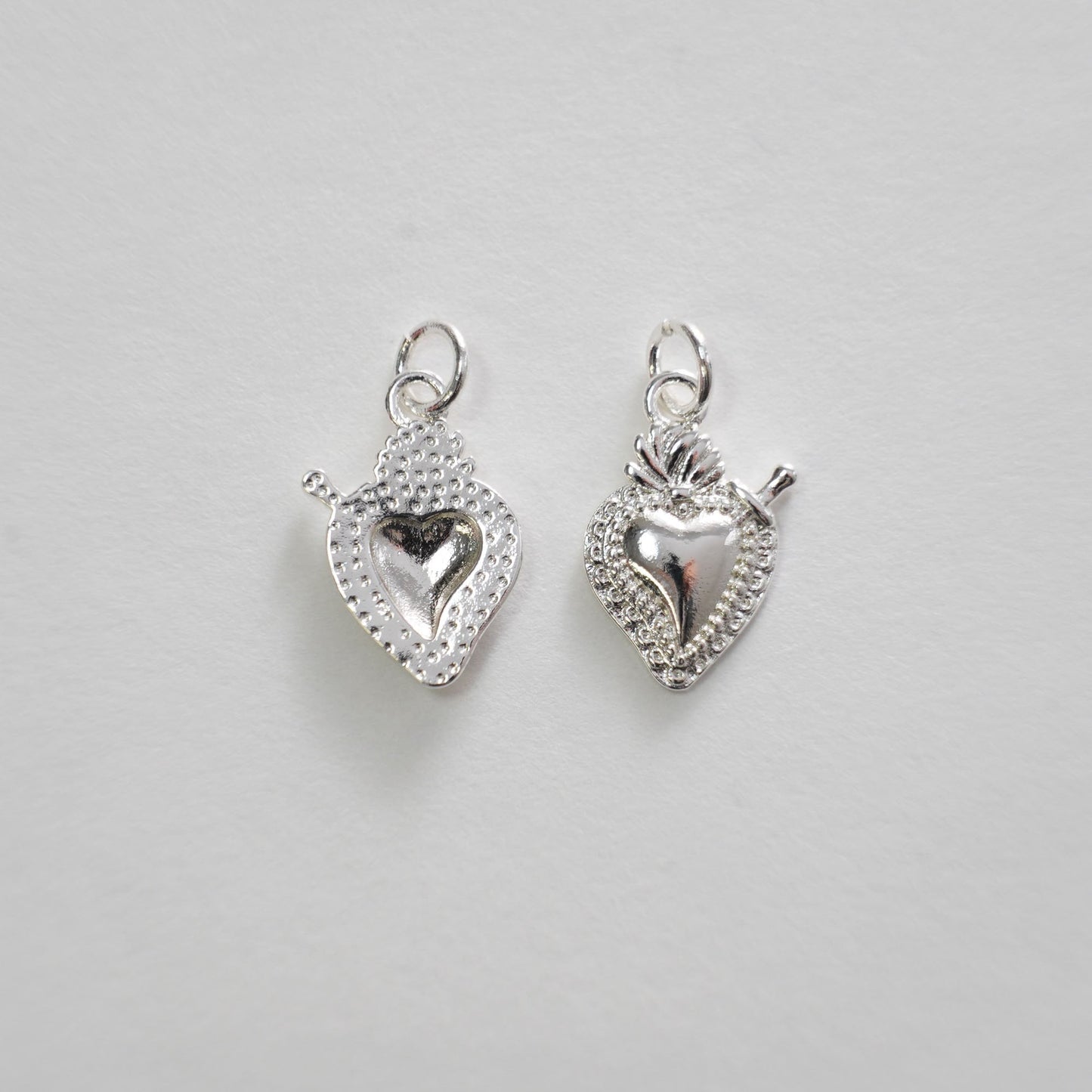 Silver sacred Heart Charms,18K Gold Filled sacred heart Pendant,Religious Charm Bracelet Necklace for DIY Jewelry Making Supply