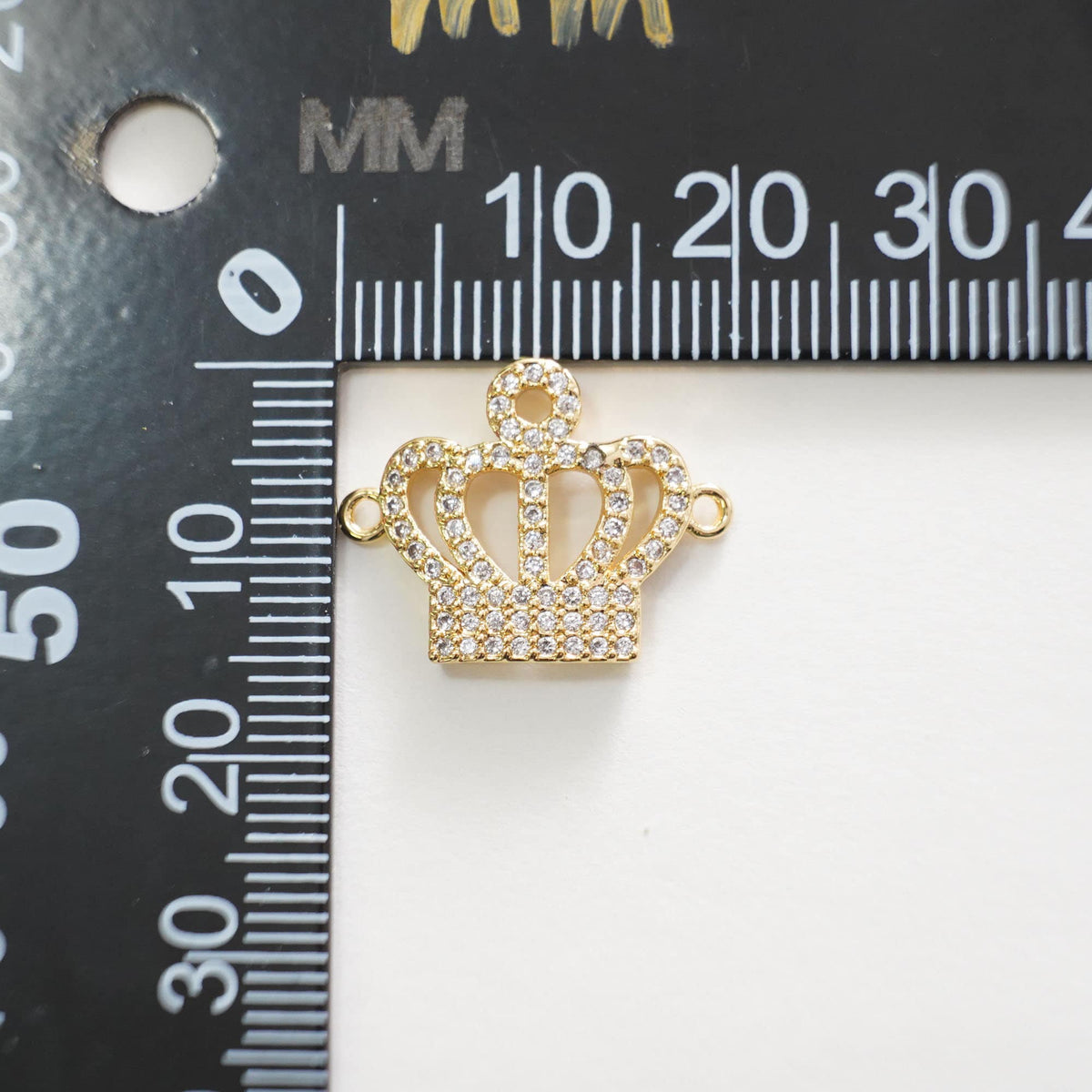 18K Gold Filled crown Connector Pendant Charm Bracelet Necklace for DIY Jewelry Making Supply
