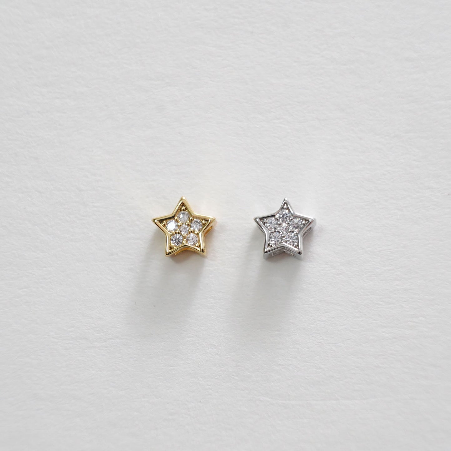 Gold Star spacer Beads Charms,18K Gold Filled Star Bracelet Necklace for DIY Jewelry Making Supply hole 2mm