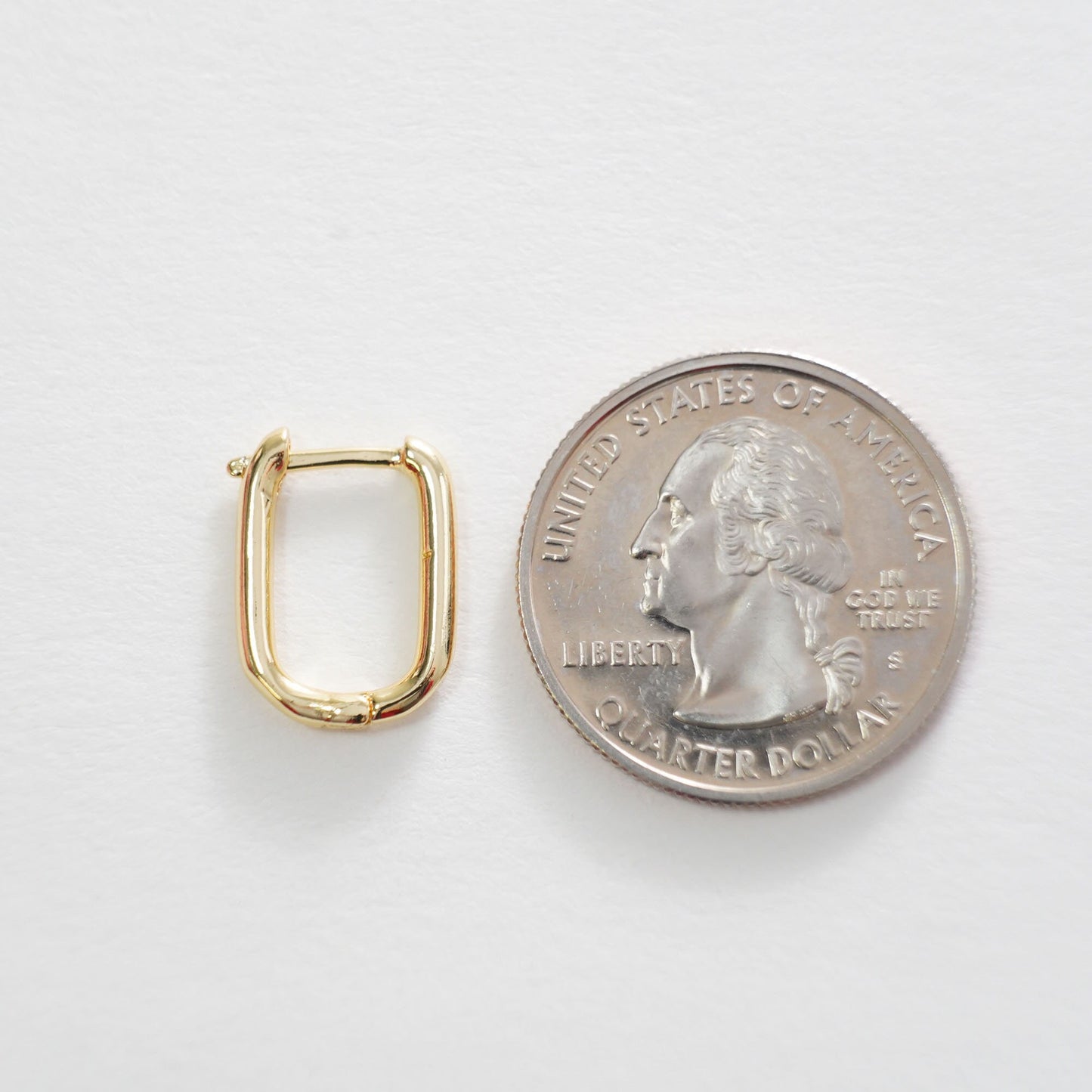 1pair 18K Gold Filled Oval Hoops Earrings,Gold Rectangle Earrings,Dainty Hoops Huggie,Gold Huggies Hoop Earrings