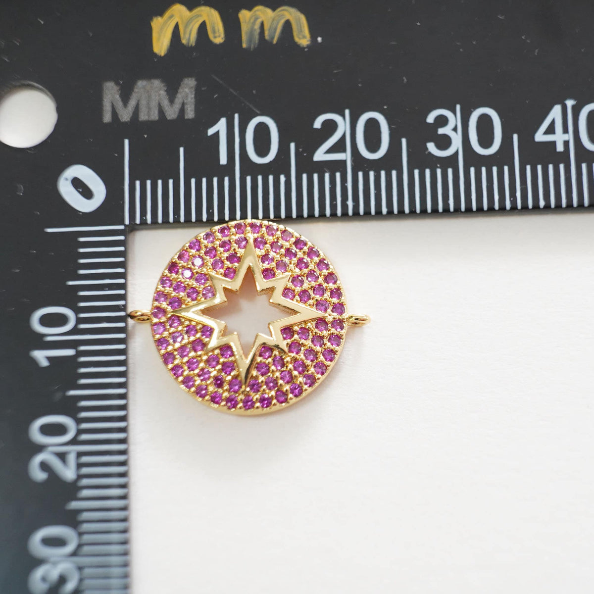 Gold Star Connector Charms,18K Gold Filled Starburst Pendant,North Star Charm Bracelet Necklace for DIY Jewelry Making Supply