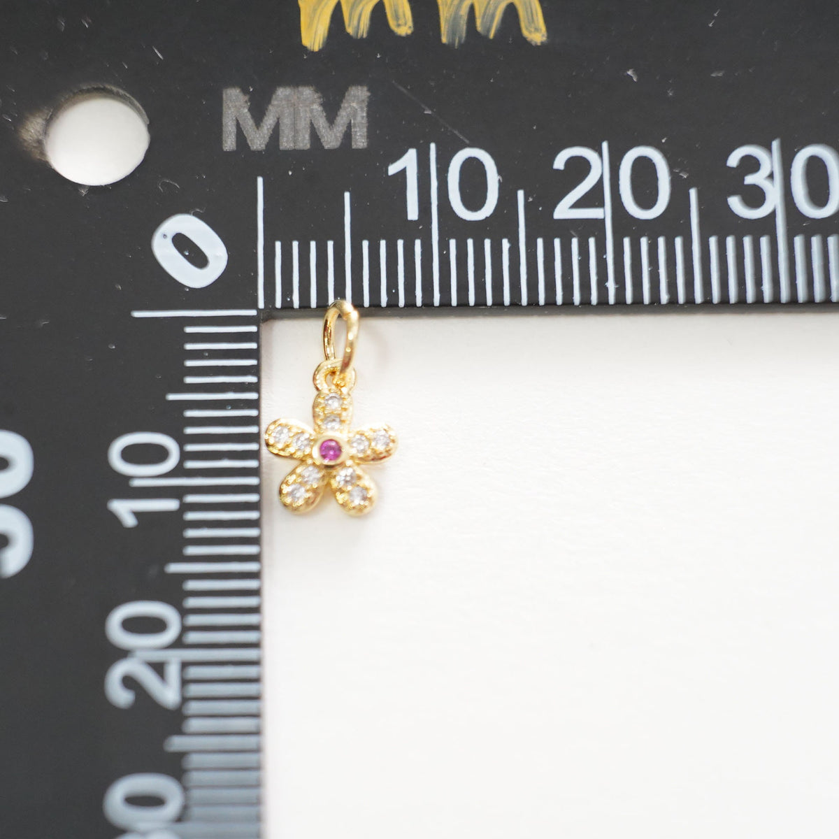 Gold Flower Charms,18K Gold Filled CZ flower Pendant,Silver flower Charm Bracelet Necklace for DIY Jewelry Making Supply