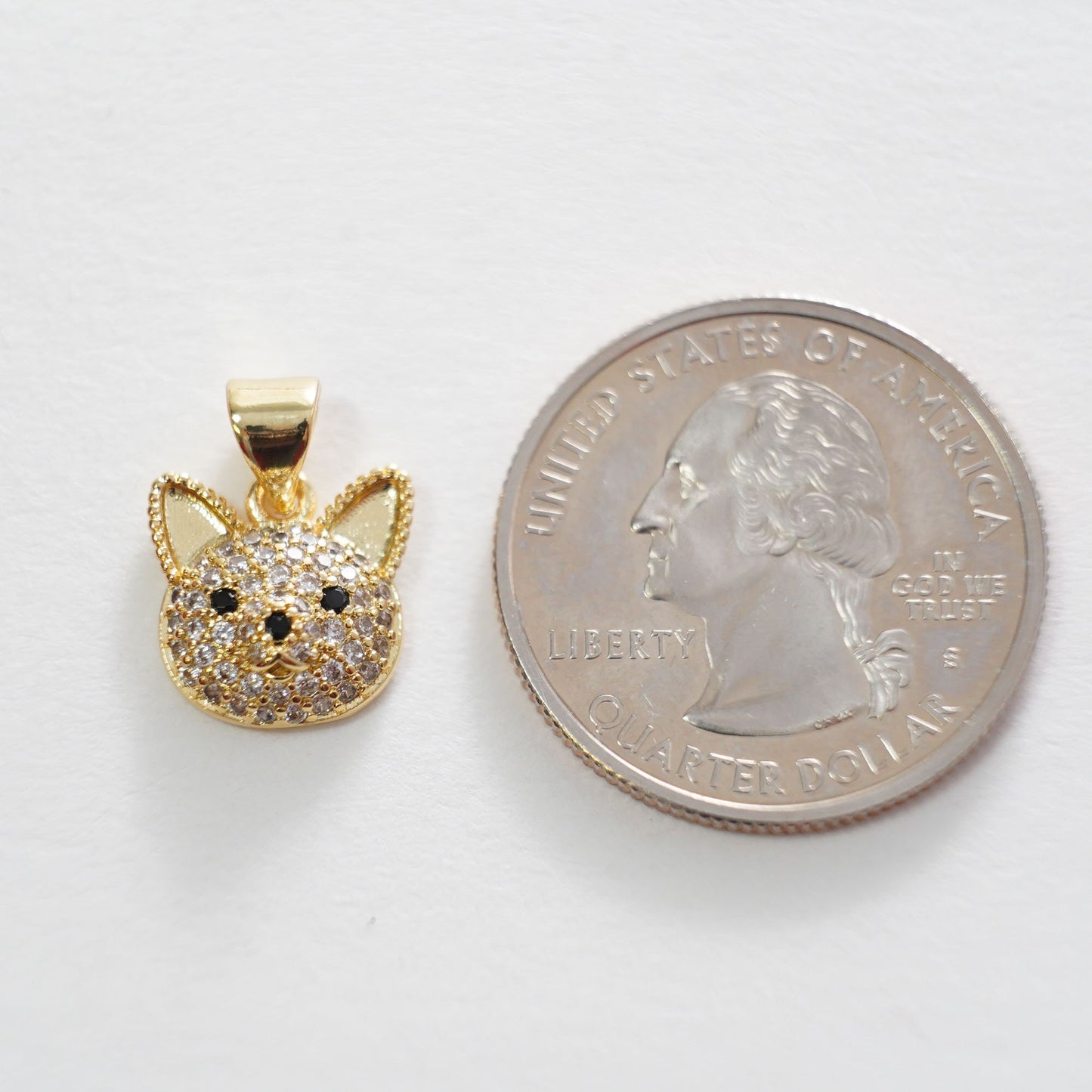 Gold Dog Charms,18K Gold Filled Dog Pendant,cute Dog Charm Bracelet Necklace for DIY Jewelry Making Supply