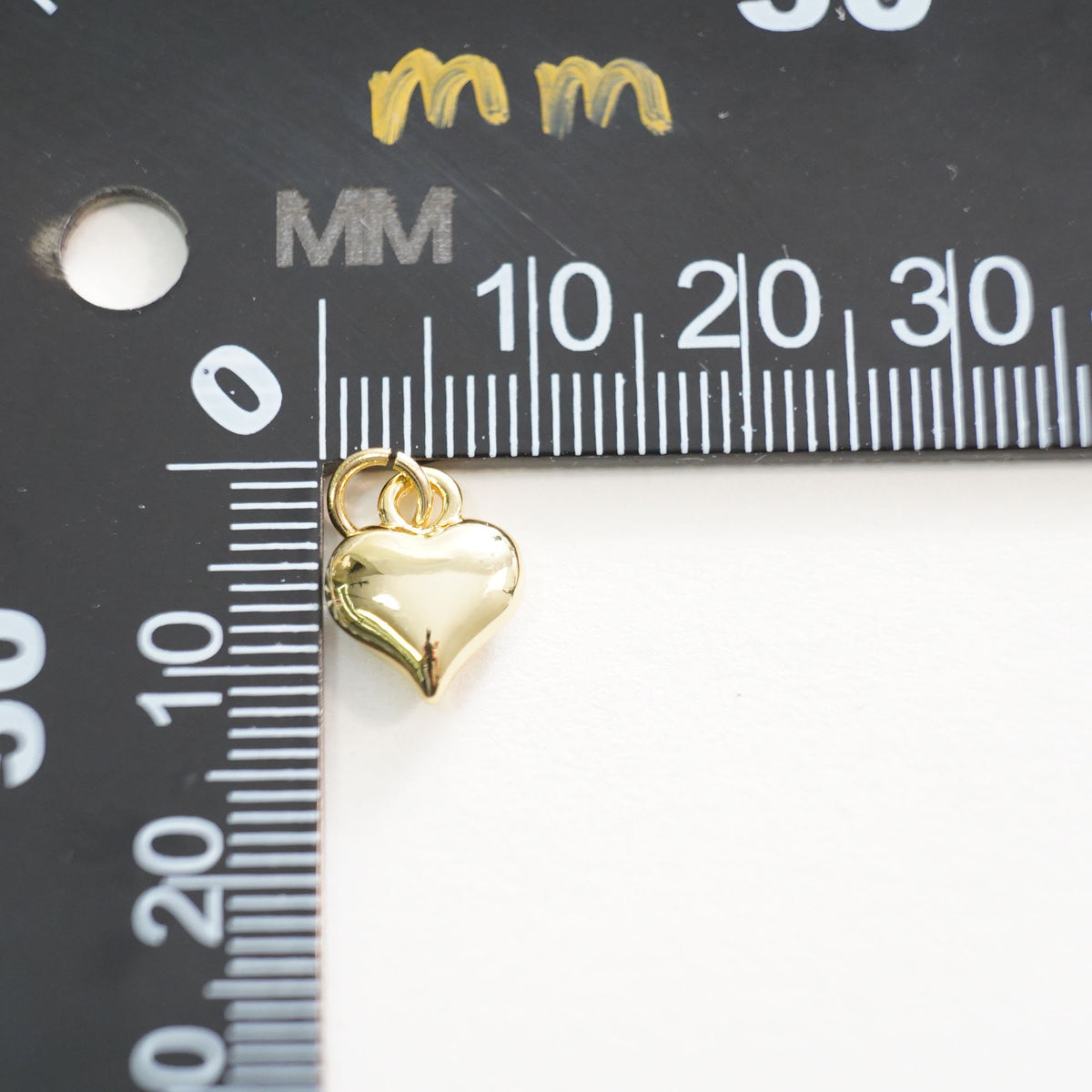 Gold Heart Charms,18K Gold Filled Heart Pendant,Heart Charm Bracelet Necklace for DIY Jewelry Making Supply