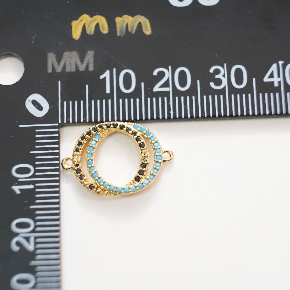 Gold double circle Connector Charms,18K Gold Filled double circle Pendant Charm Bracelet Necklace for DIY Jewelry Making Supp
