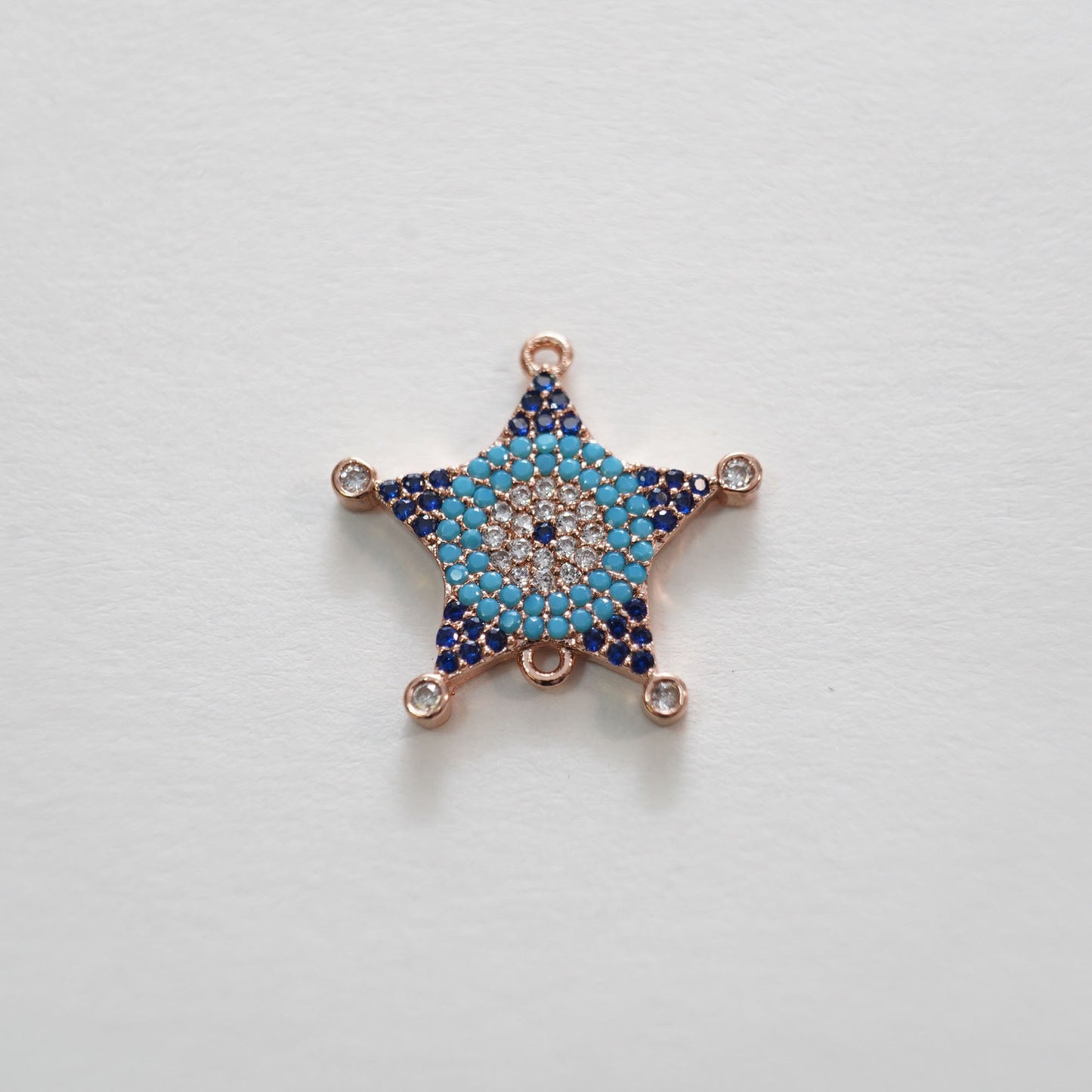 Gold Star Connector Charms,18K Gold Filled CZ Micro Pave Star Pendant,Star Charm Bracelet Necklace for DIY Jewelry Making Supply