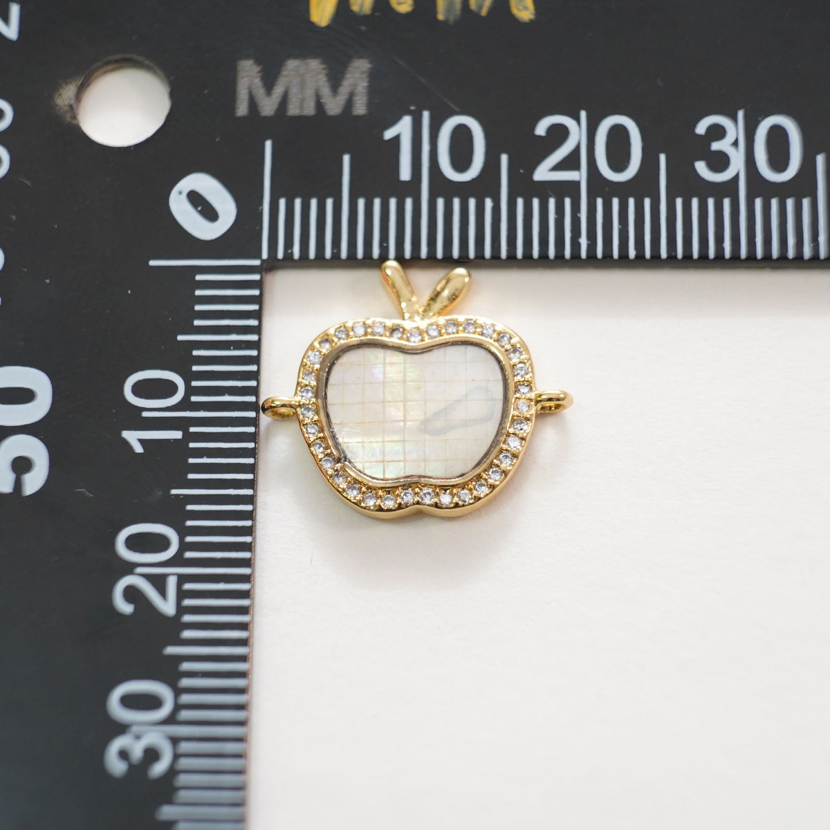 Gold apple Connector Charms,18K Gold Filled Shell apple Pendant Bracelet Necklace for DIY Jewelry Making Supply