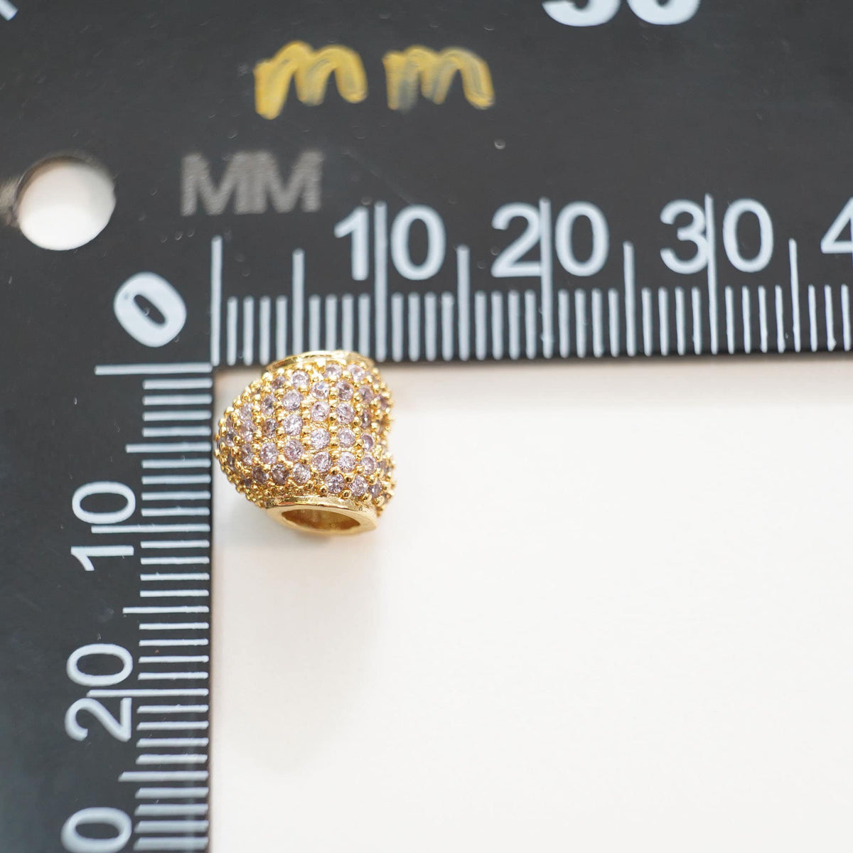 Gold Heart Beads Charms,18K Gold Filled Heart spacer beads Bracelet Necklace for DIY Jewelry Making Supply