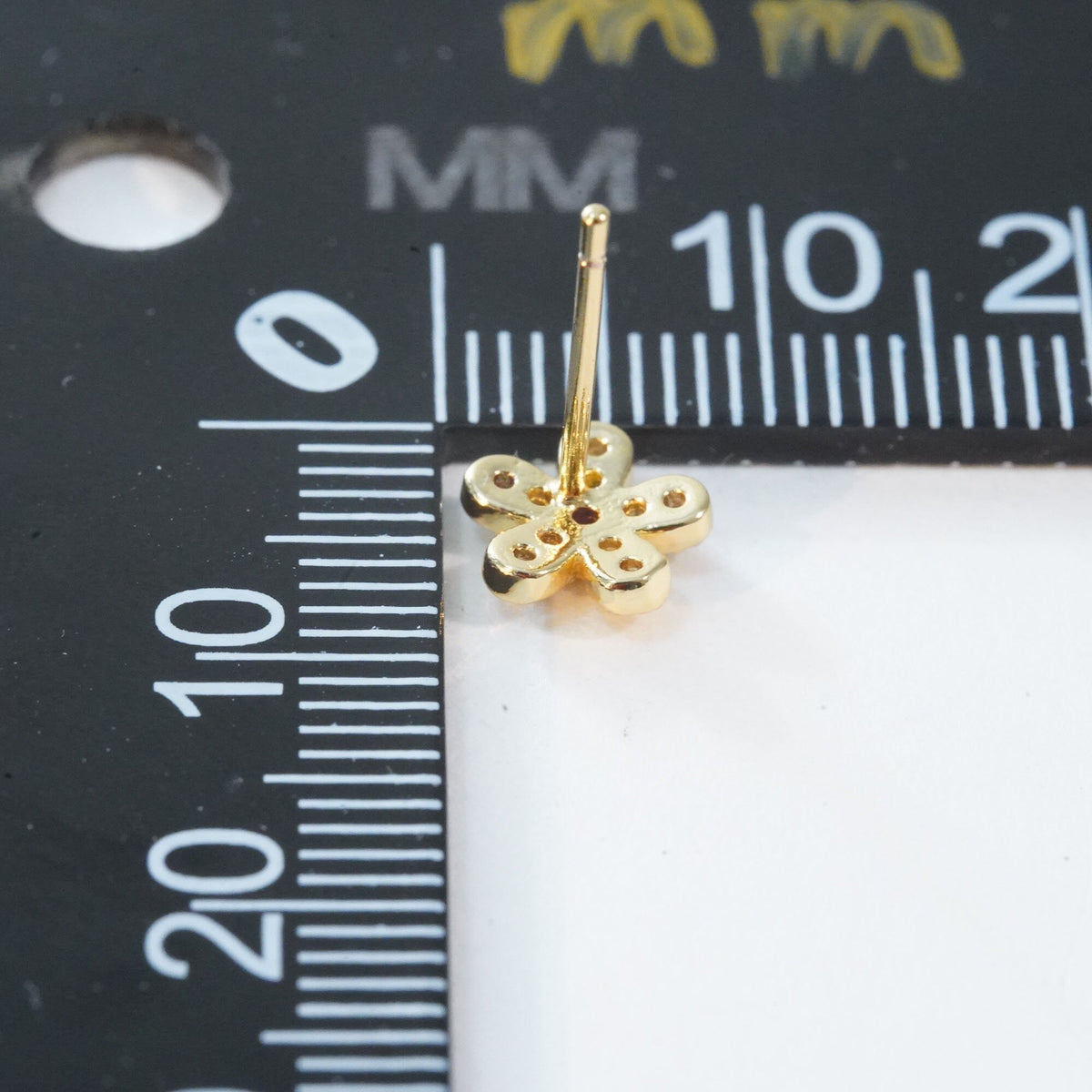 18K Gold Filled Flower Huggie Hoop Earrings for Jewelry Making