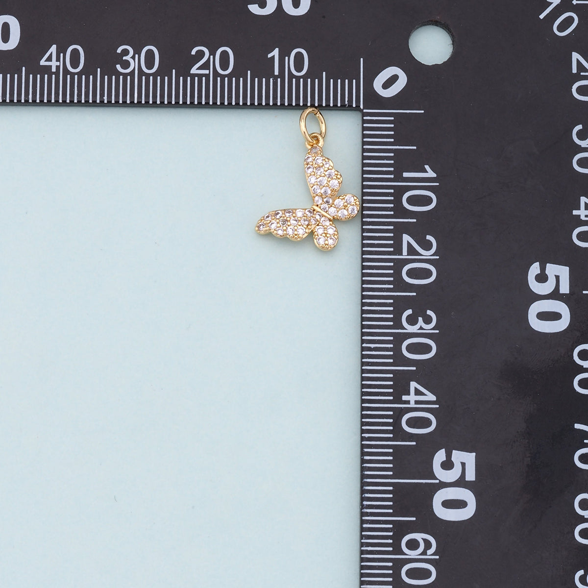 18K Gold Filled Butterfly Enamel Charm Pendant for Jewelry Making