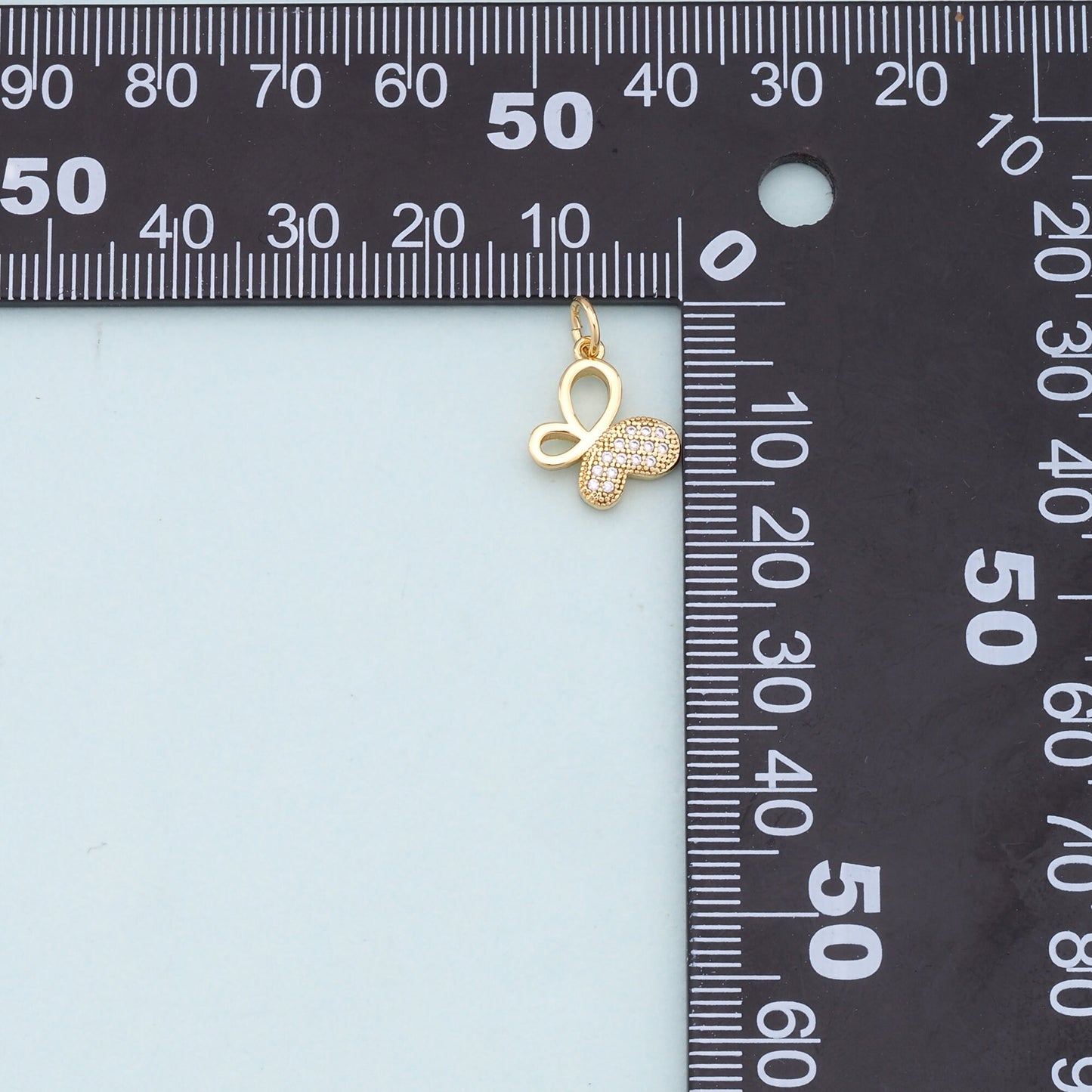 Gold Butterfly Charms,18K Gold Filled Butterfly Pendant,CZ Butterfly Charm Bracelet Necklace for DIY Jewelry Making Supply