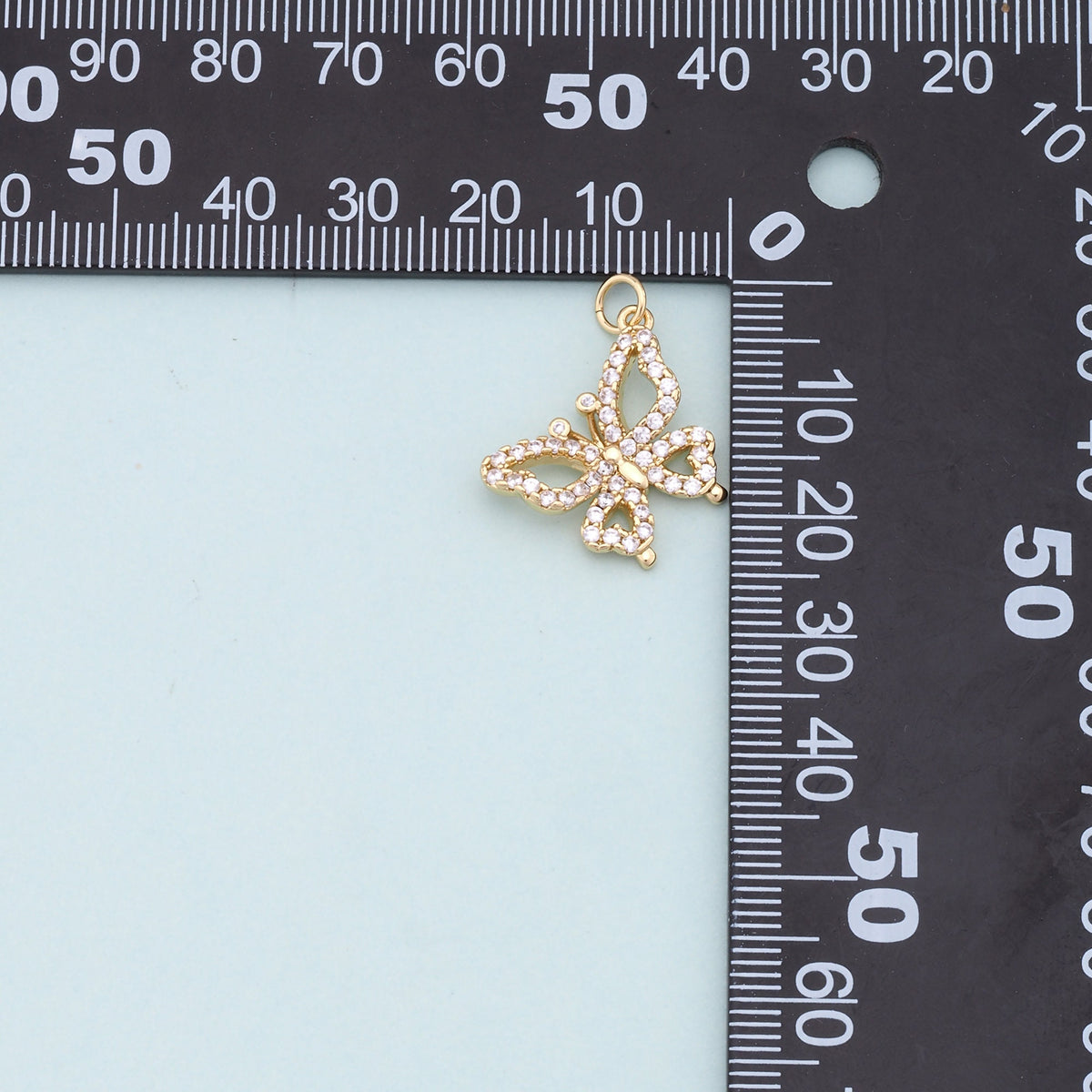 Gold Butterfly Charms,18K Gold Filled Butterfly Pendant,CZ Butterfly Charm Bracelet Necklace for DIY Jewelry Making Supply