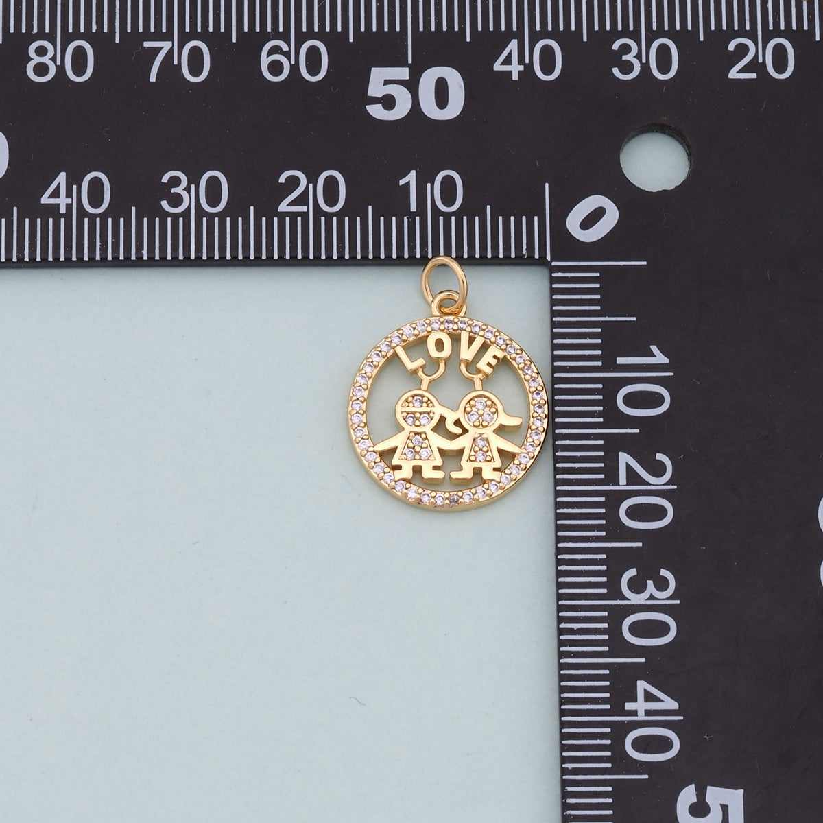 Gold Love Charms,18K Gold Fille Love Pendant,Love Charm Bracelet Necklace for DIY Jewelry Making Supply