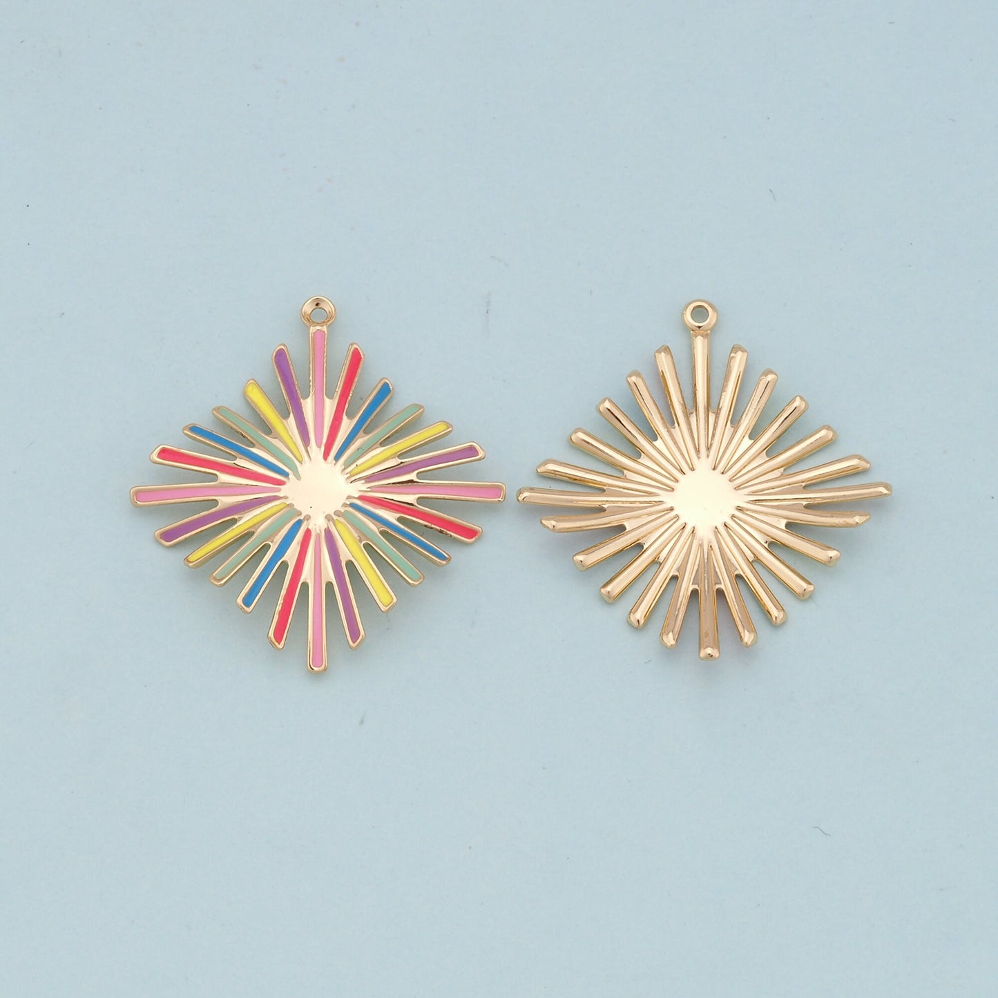 Gold Colorful Enamel Charms,18K Gold Fille Enamel Pendant,Enamel Charm Bracelet Necklace for DIY Jewelry Making Supply