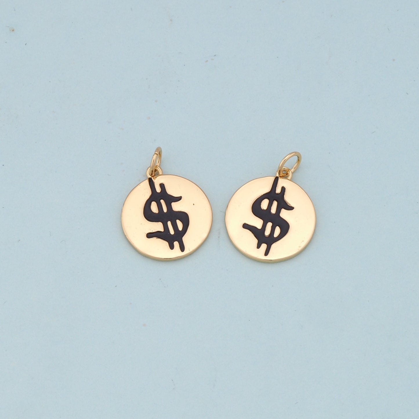 Gold Money Symbol Charms,18K Gold Filled Money Pendant,Money Charm Bracelet Necklace for DIY Jewelry Making Supply